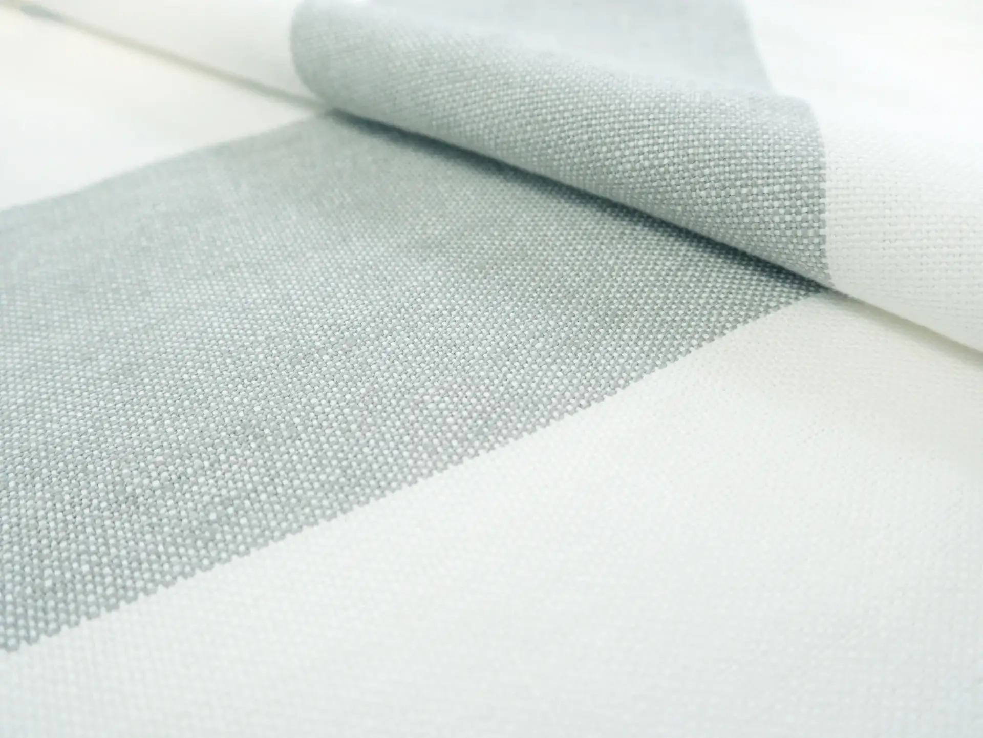 Linen Upholstery Stripe in Ciel & Ivory