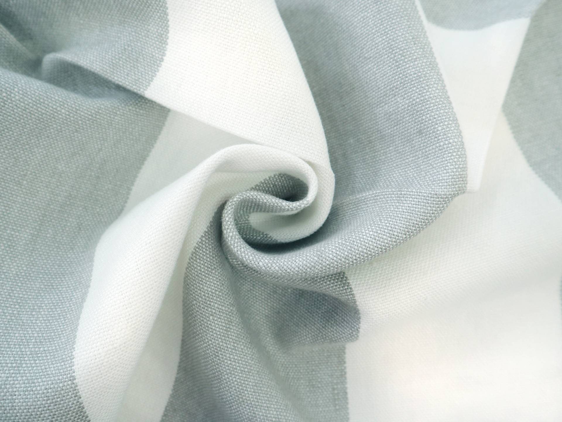 Linen Upholstery Stripe in Ciel & Ivory