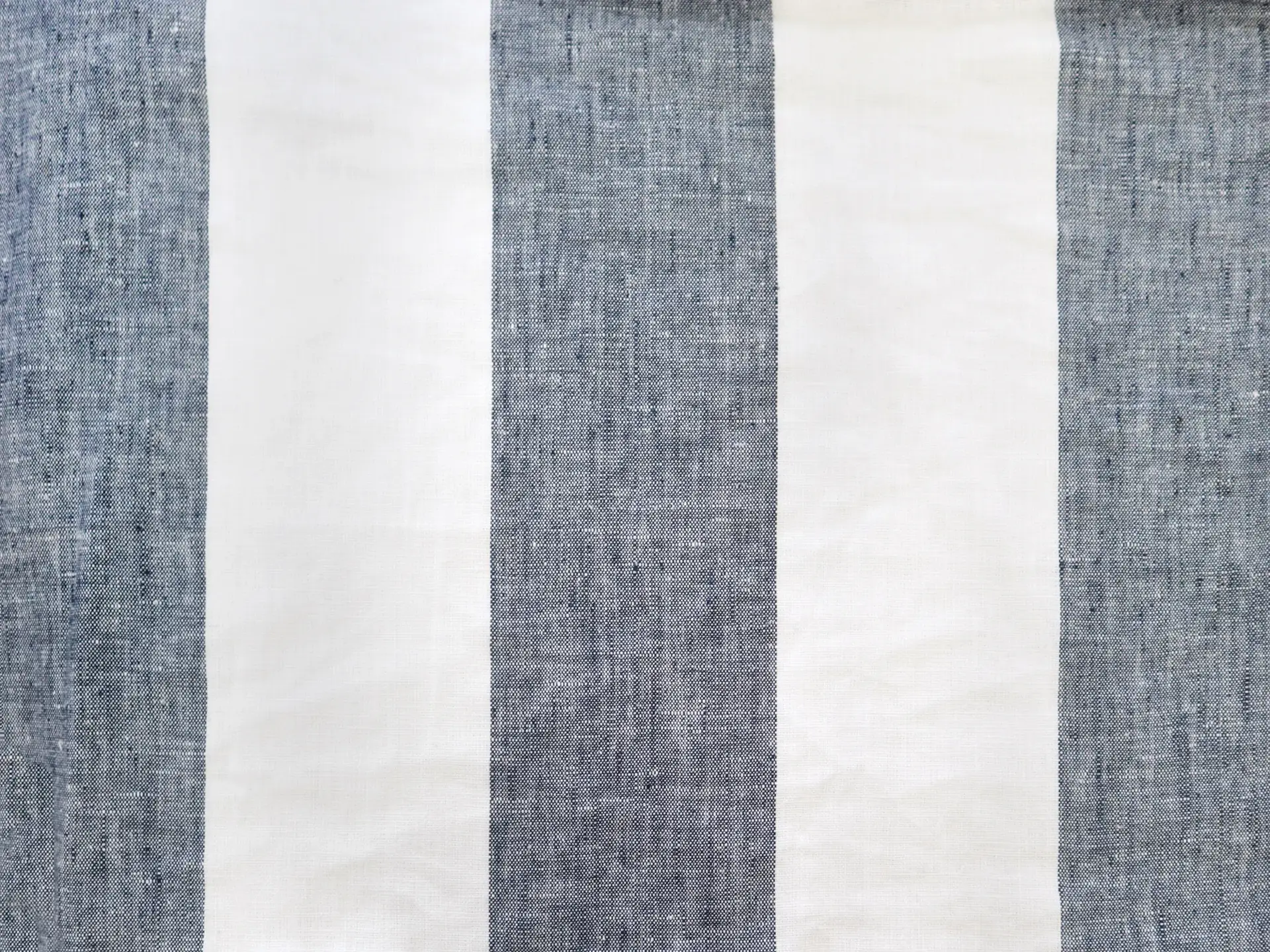 Linen Upholstery Stripe Indigo & Ivory