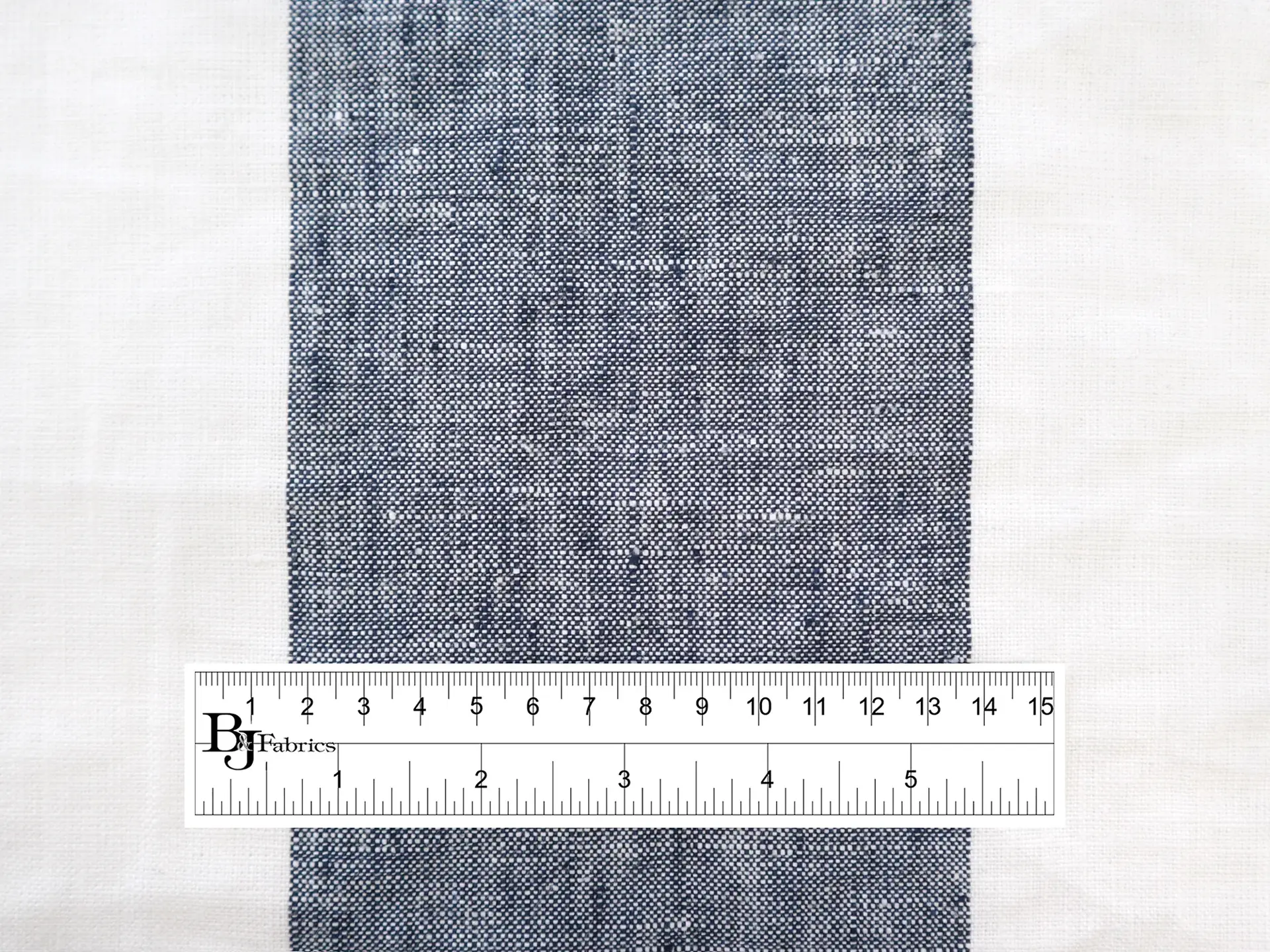 Linen Upholstery Stripe Indigo & Ivory