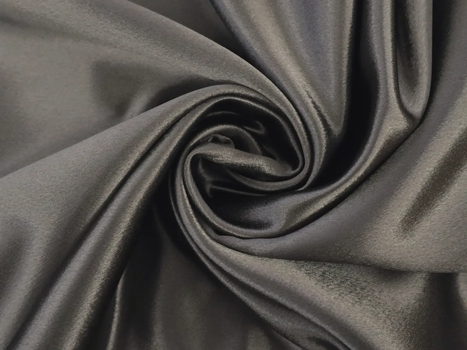 Polyester Crepe Back Satin in Charcoal