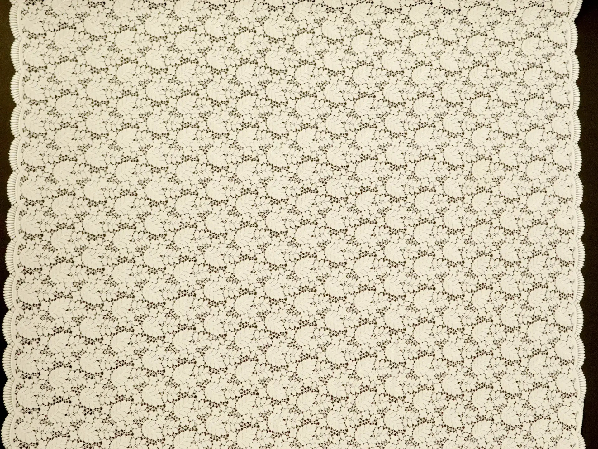 Guipure Lace with Botanical Motif in Ivory