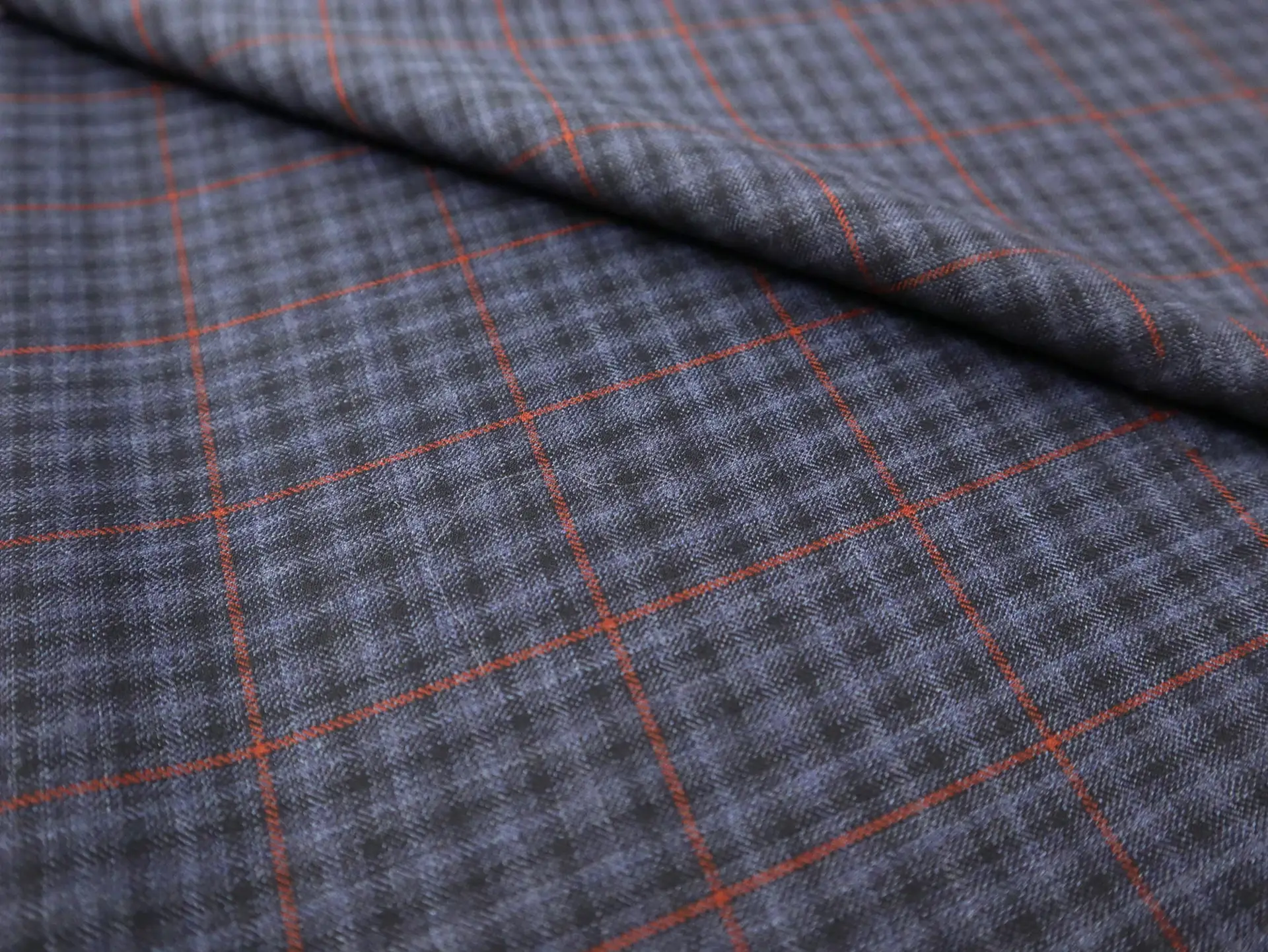 Italian Virgin Wool Plaid in Spruce Blue