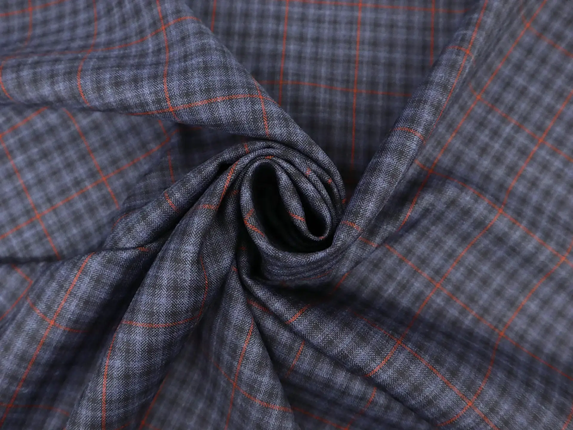 Italian Virgin Wool Plaid in Spruce Blue