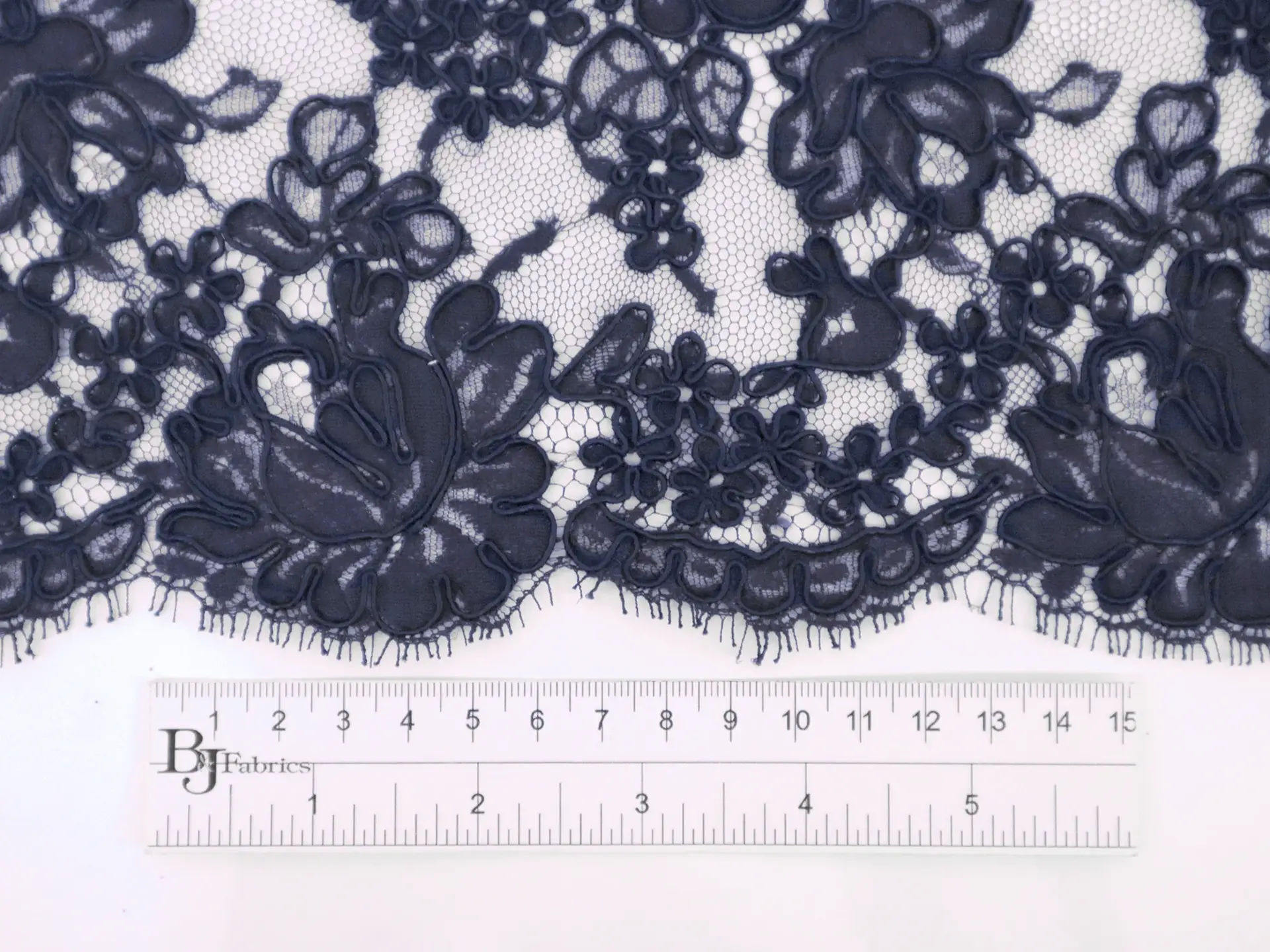Alençon Floral Lace in Navy