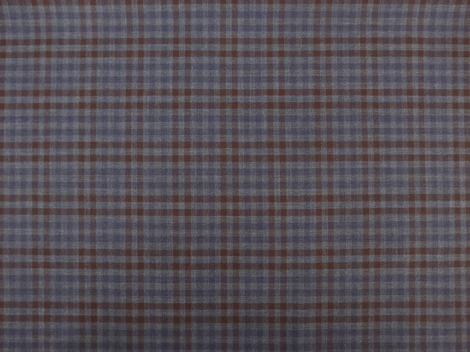 Italian Loro Piana Wool Plaid Suiting in Navy