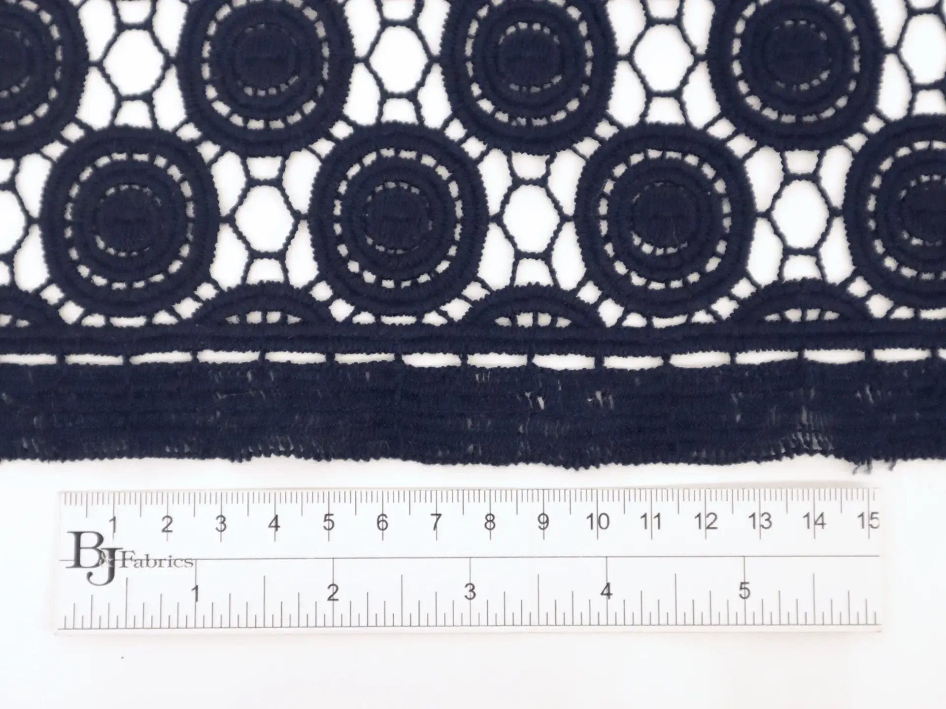 Guipure Lace with Circles Motif in Navy
