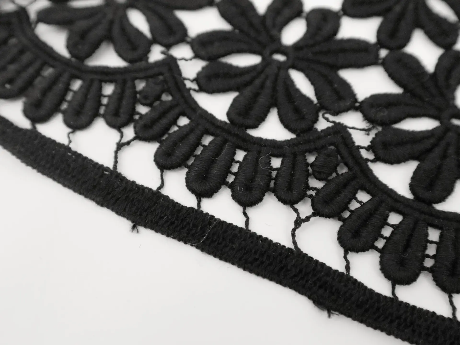 Made in Switzerland Cotton Guipure Lace with Floral Pattern