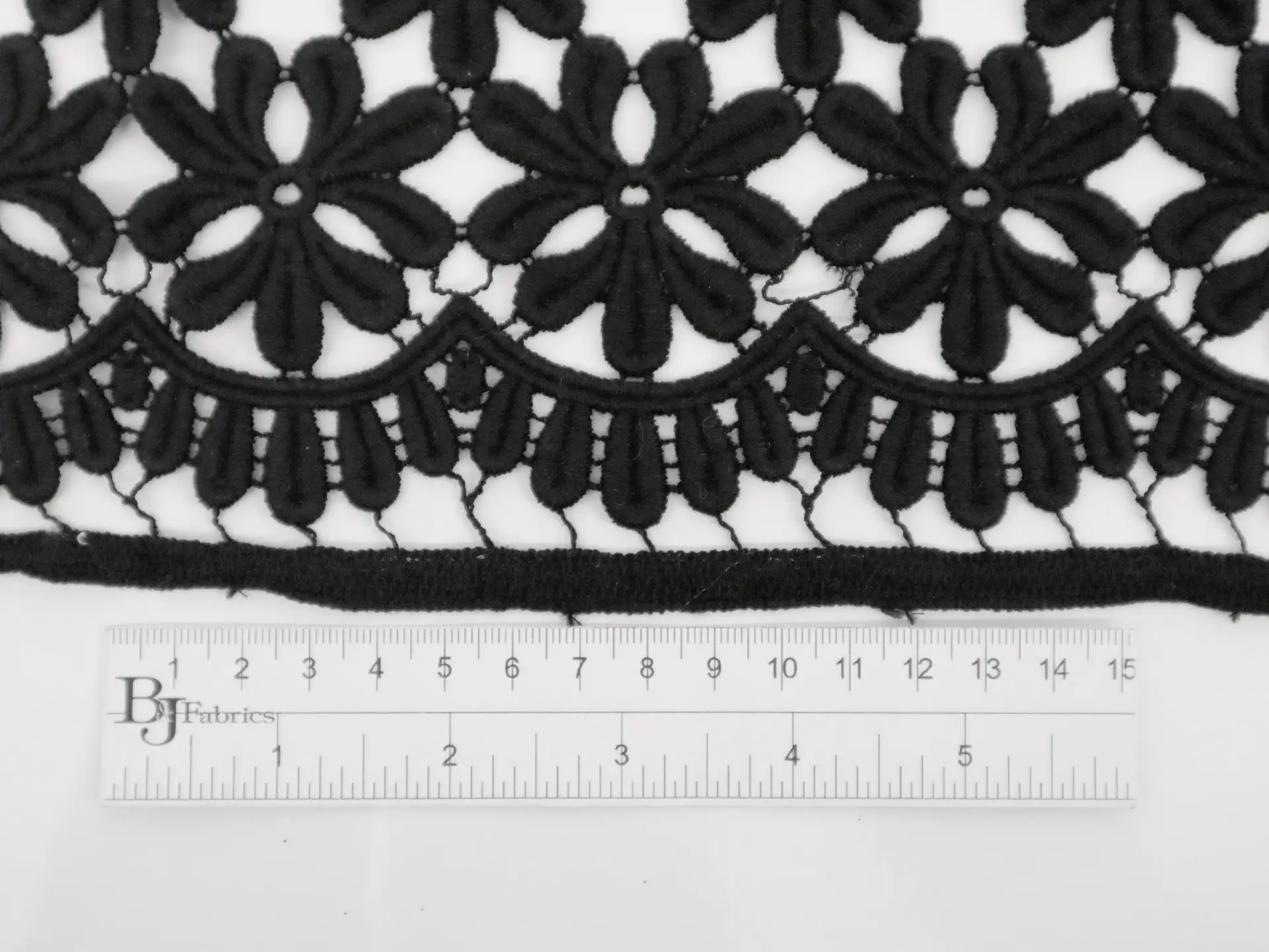 Made in Switzerland Cotton Guipure Lace with Floral Pattern