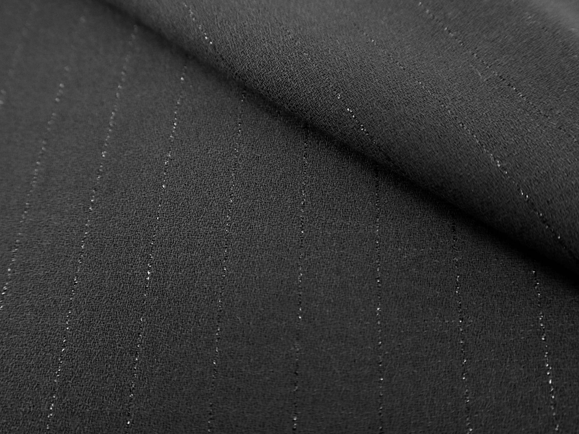 Italian Wool Lurex Stripe in Black
