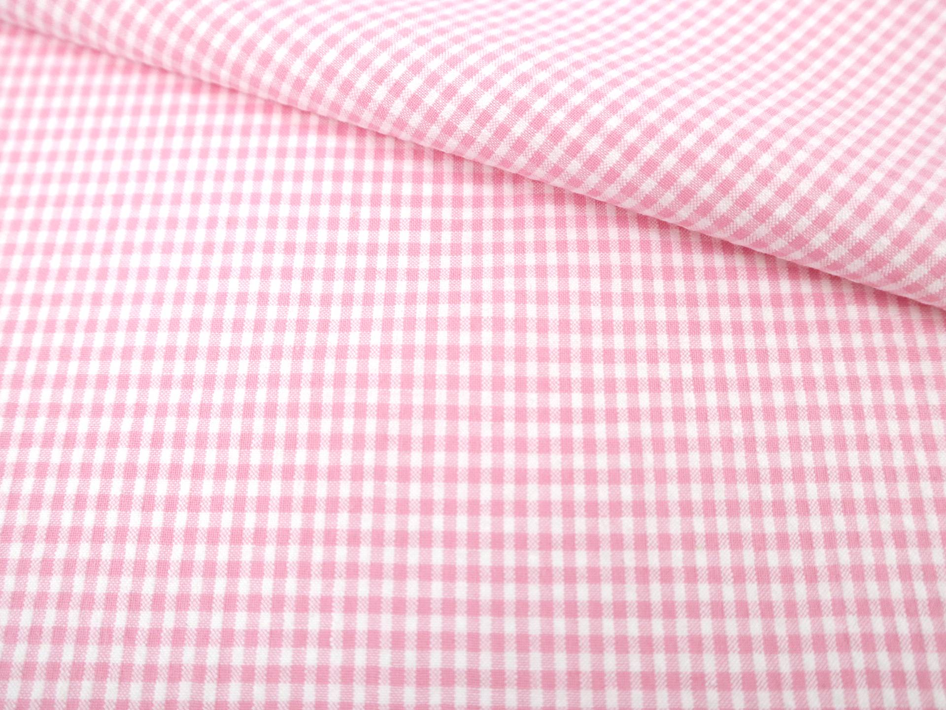 1/8" Cotton Seersucker Check in Pink