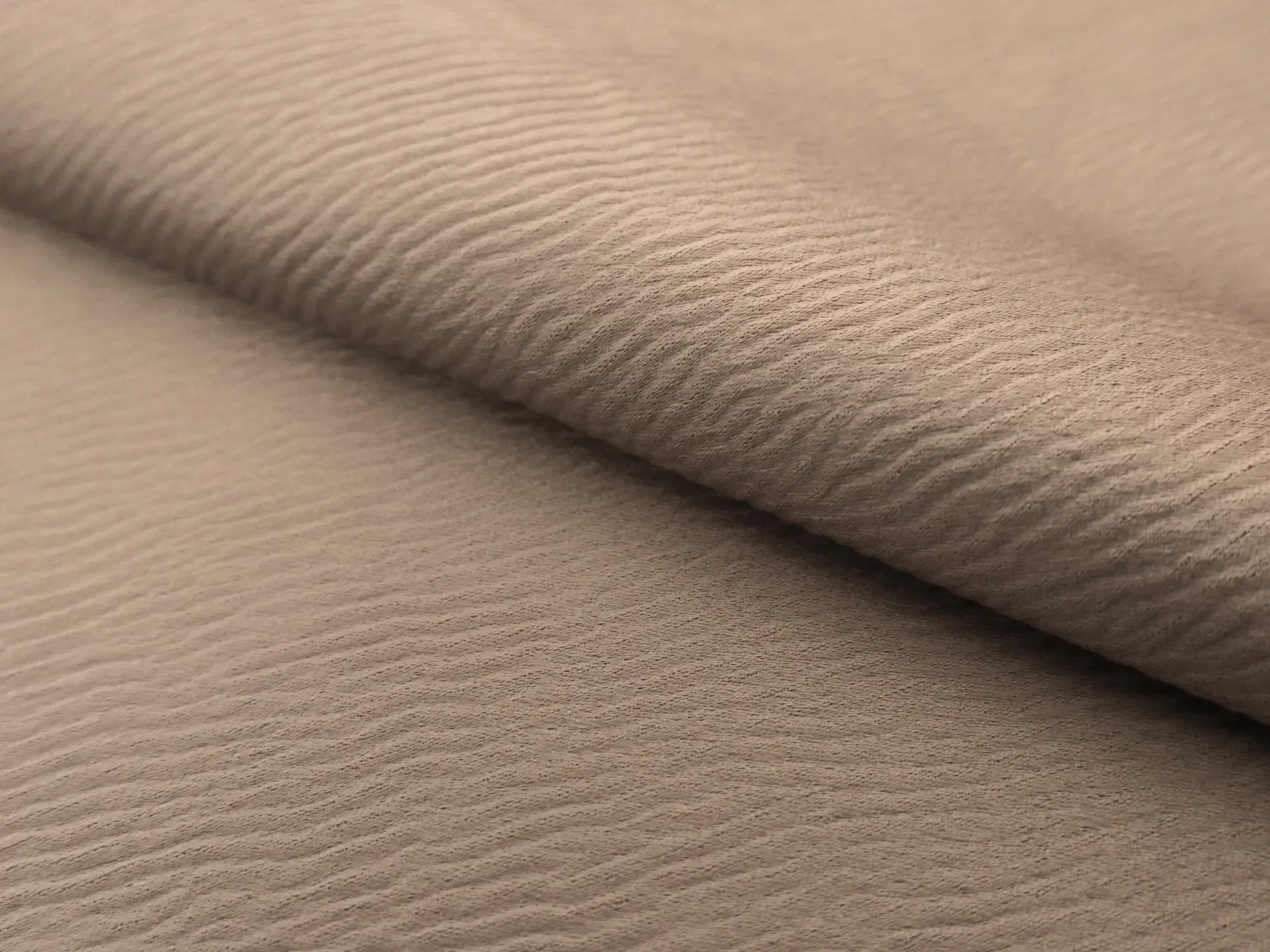 Double Face Triacetate Polyester Blend Ripple Satin in Taupe