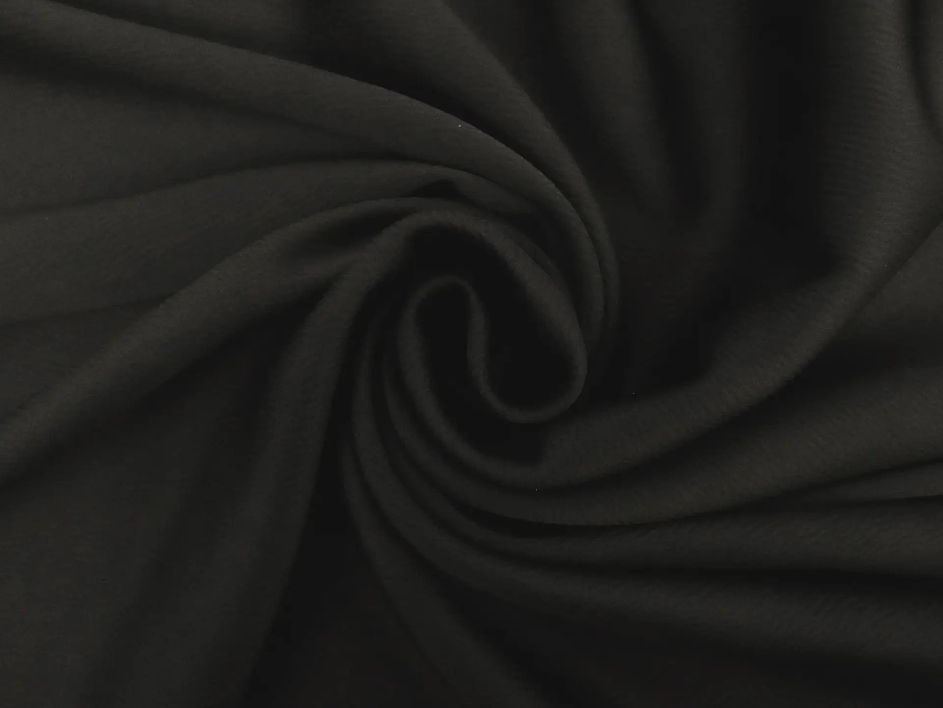 Double Face Triacetate Polyester Blend Ripple Satin in Black