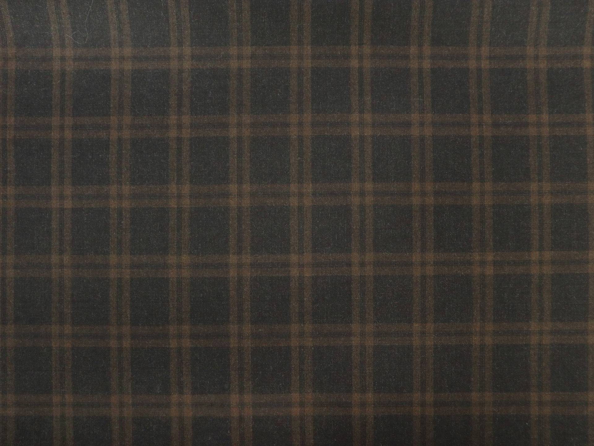 Super 130s Wool Plaid Suiting in Espresso 