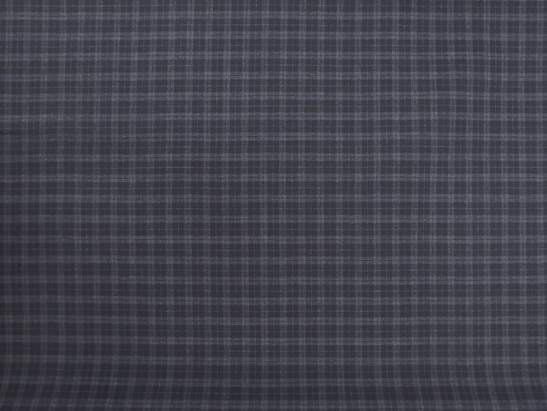 Italian Kiton Wool Mini Plaid Suiting in Dark Navy