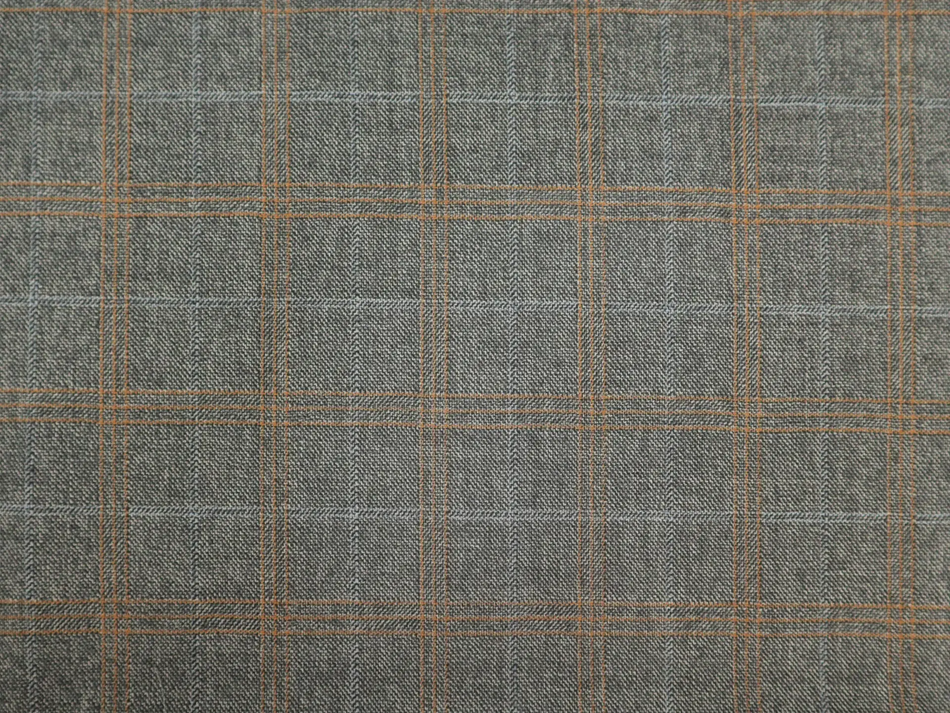 Italian Wool Plaid Suiting in Grey Goldenrod 