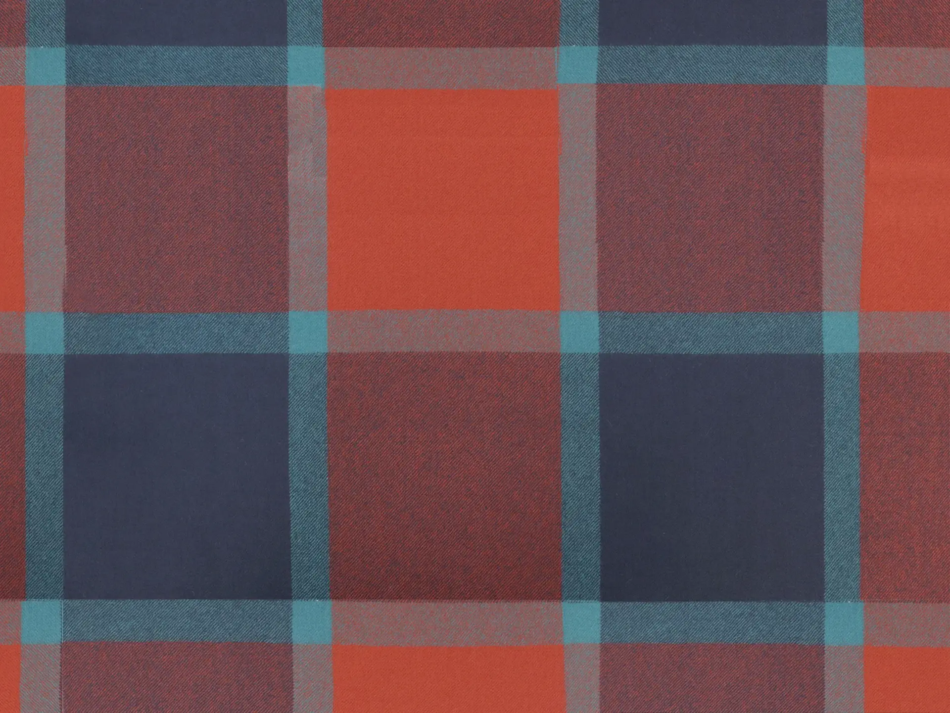 Scottish Wool Plaid Suiting in Clay Turquoise