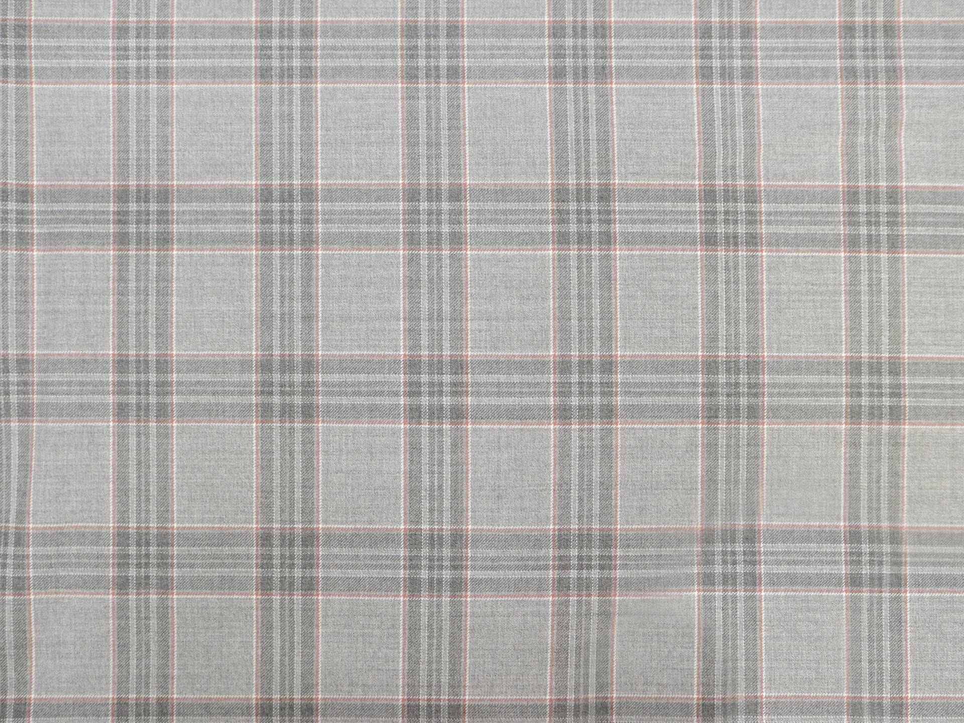 Italian Wool Super 130's Plaid Suiting in Grey