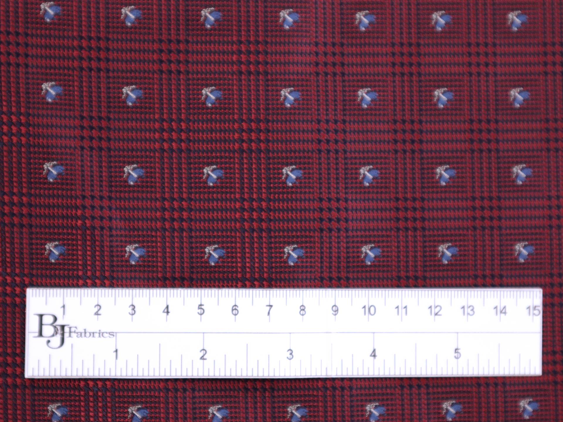 Silk Jacquard with Houndstooth and Animal Pattern
