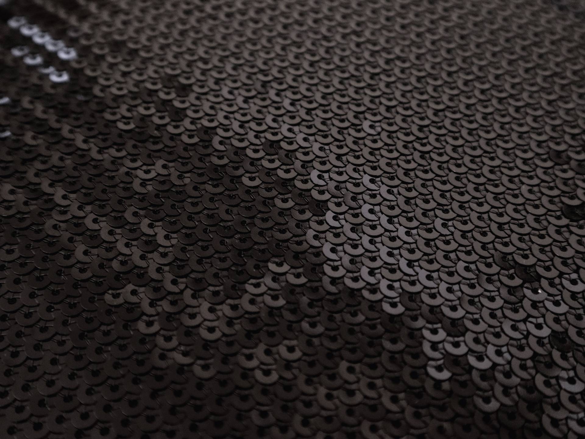 Fish Scale Sequins on Tulle in Black