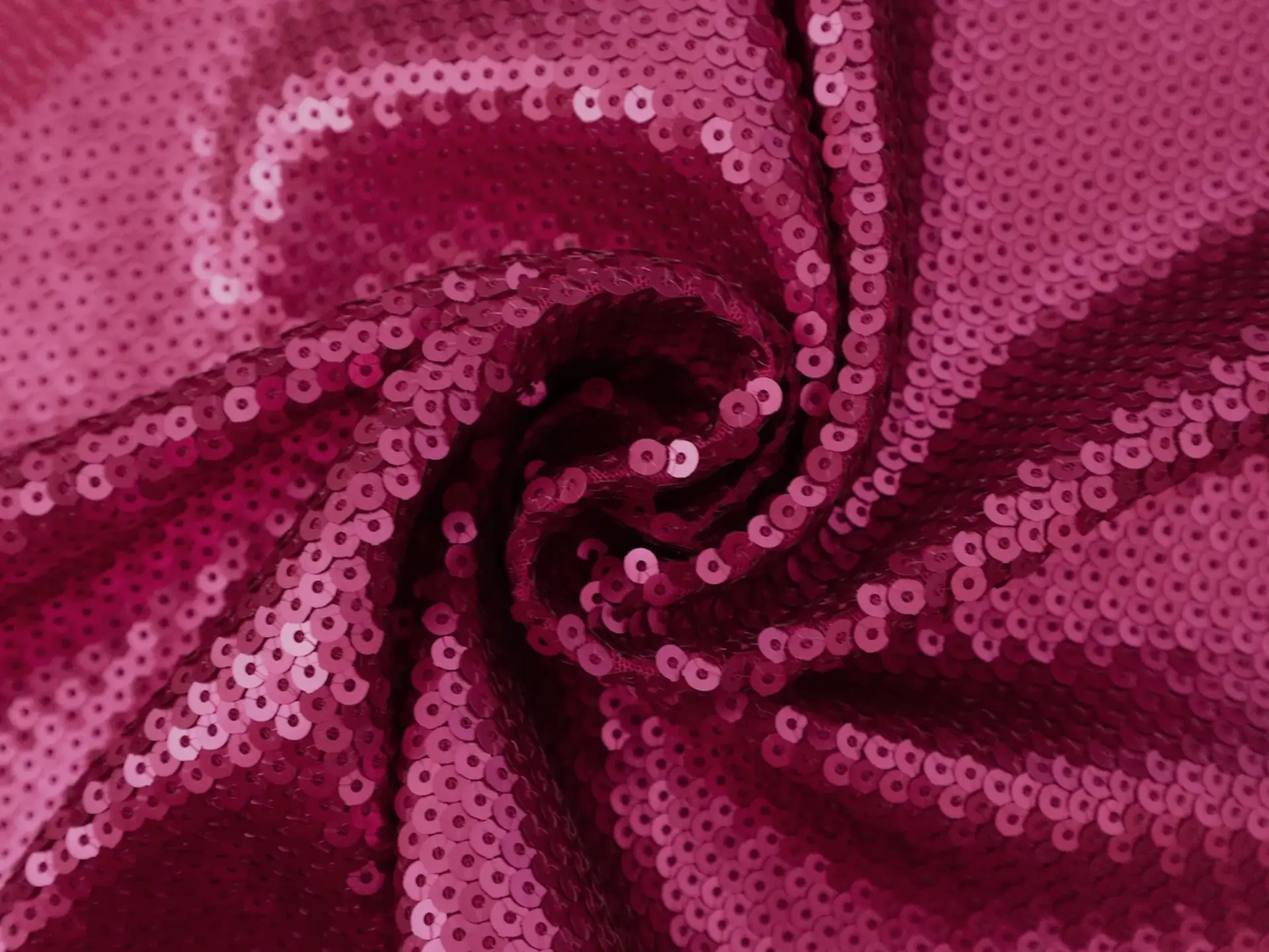 Fish Scale Sequins on Tulle in Fuchsia