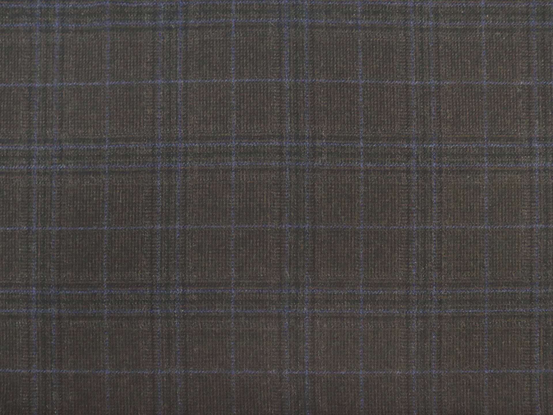 Italian Cashmere Plaid Suiting in Dark Roast