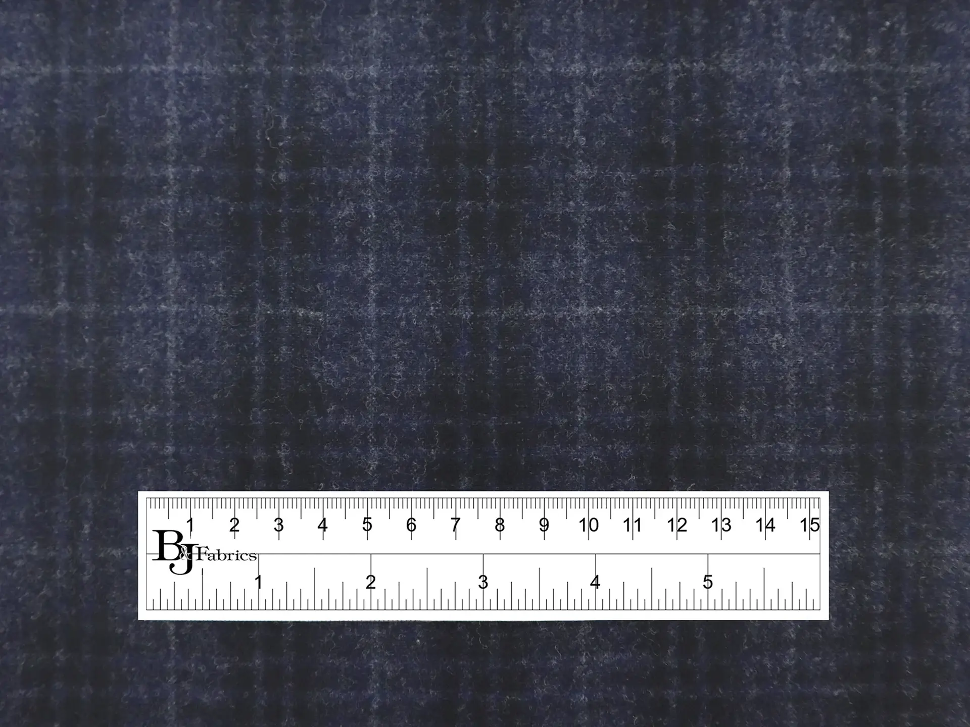 Italian Wool Flannel Plaid in Navy