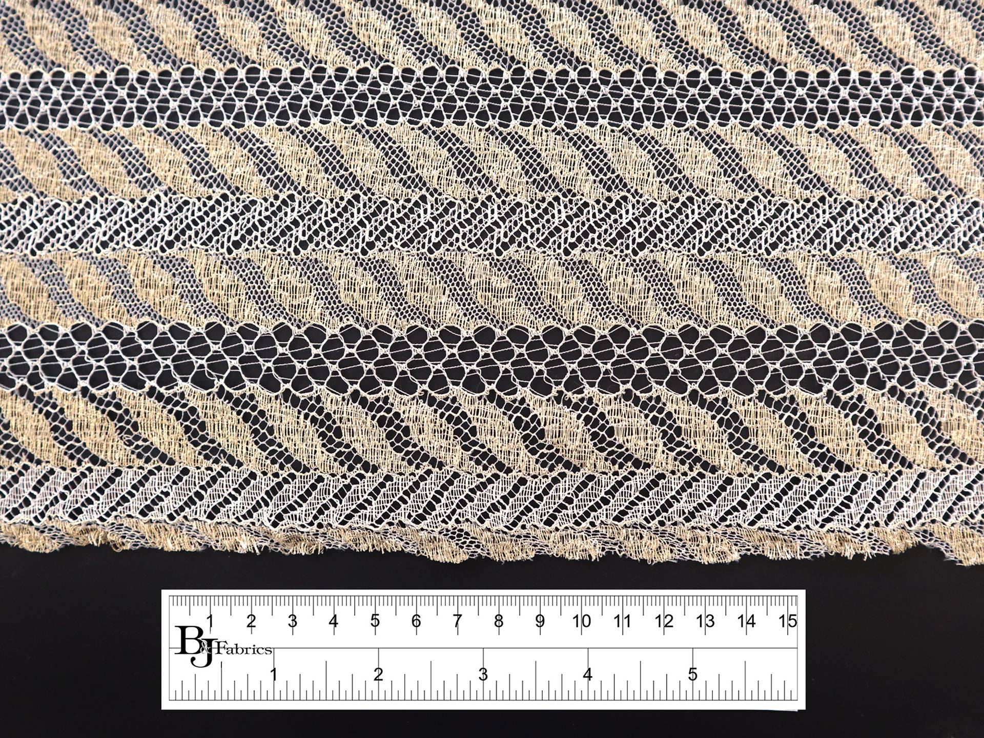 Metallic Striped Lace in Gold and Silver