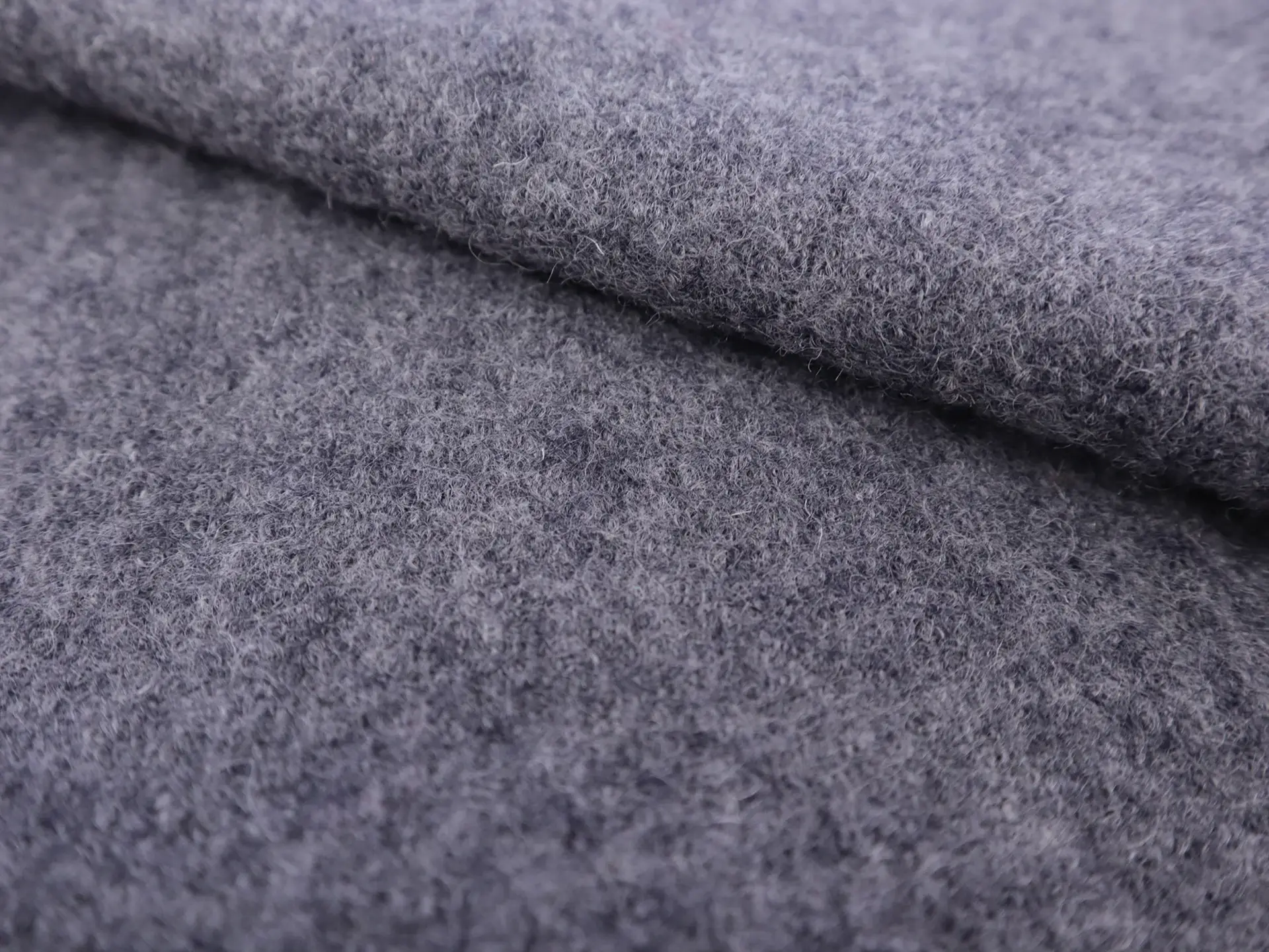 Imported Boiled Wool in Ash Grey