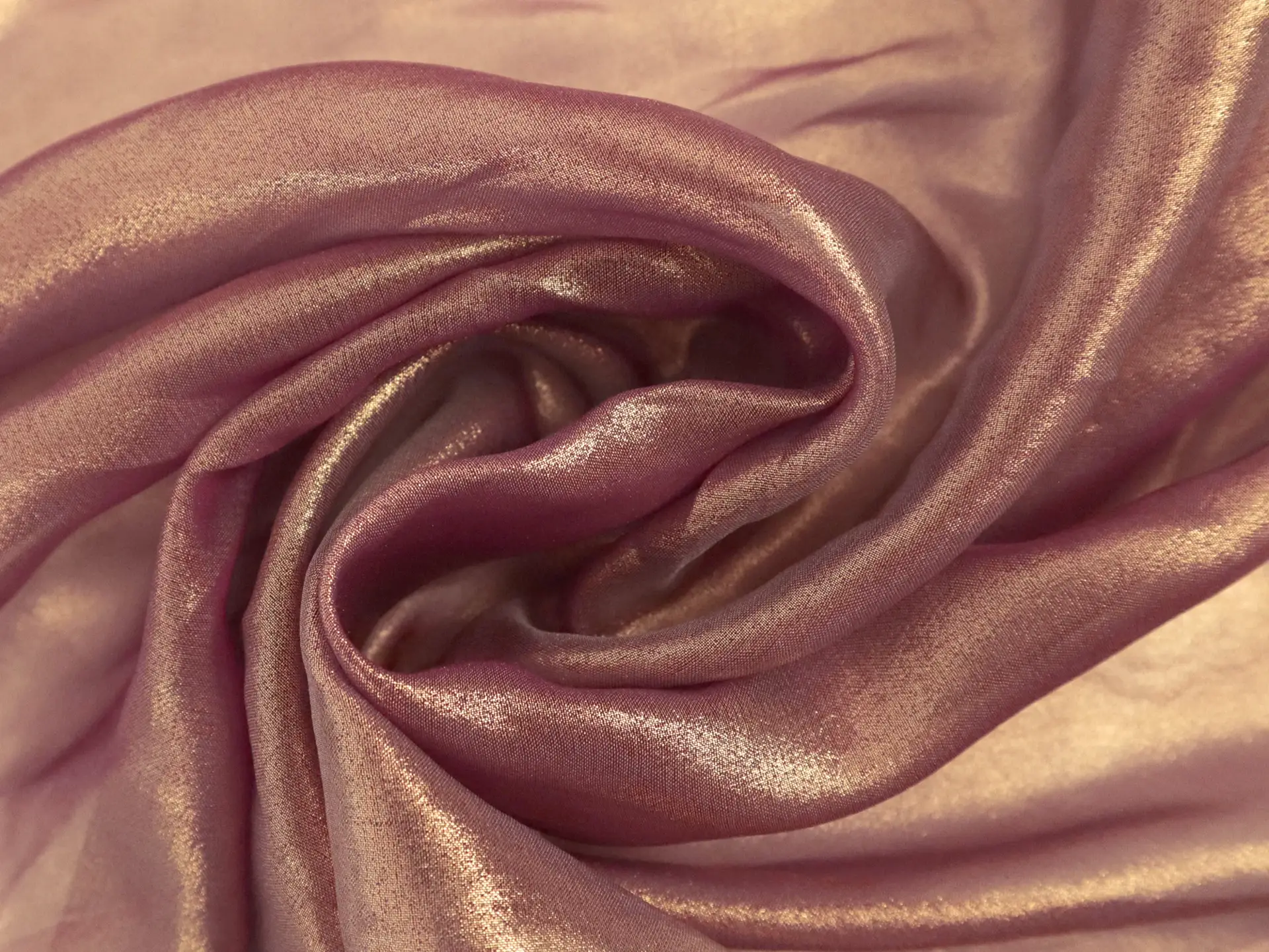 Metallic Coated Chiffon in Thistle and Gold