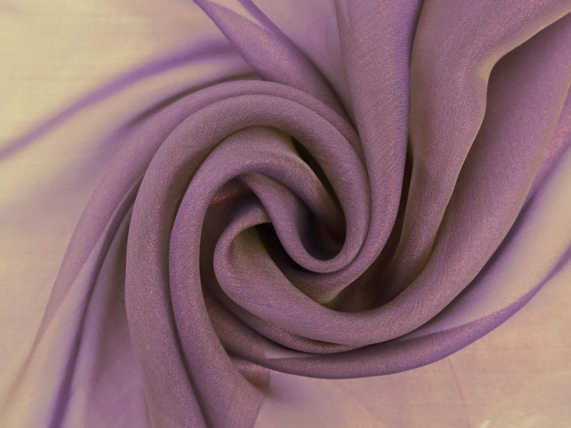 Metallic Coated Silk Chiffon in Amethyst and Pistachio