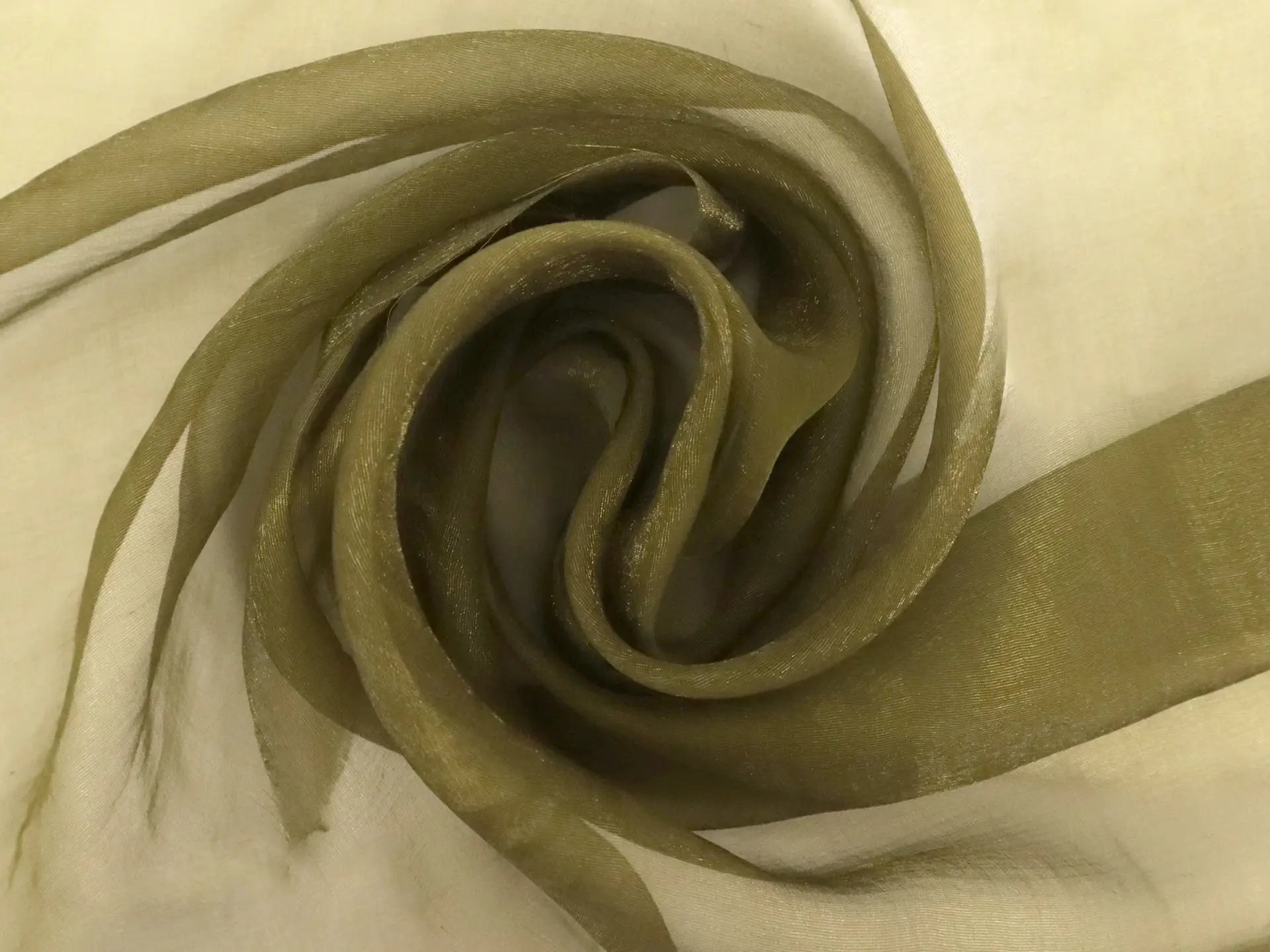 Silk and Nylon Chiffon in Moss Green