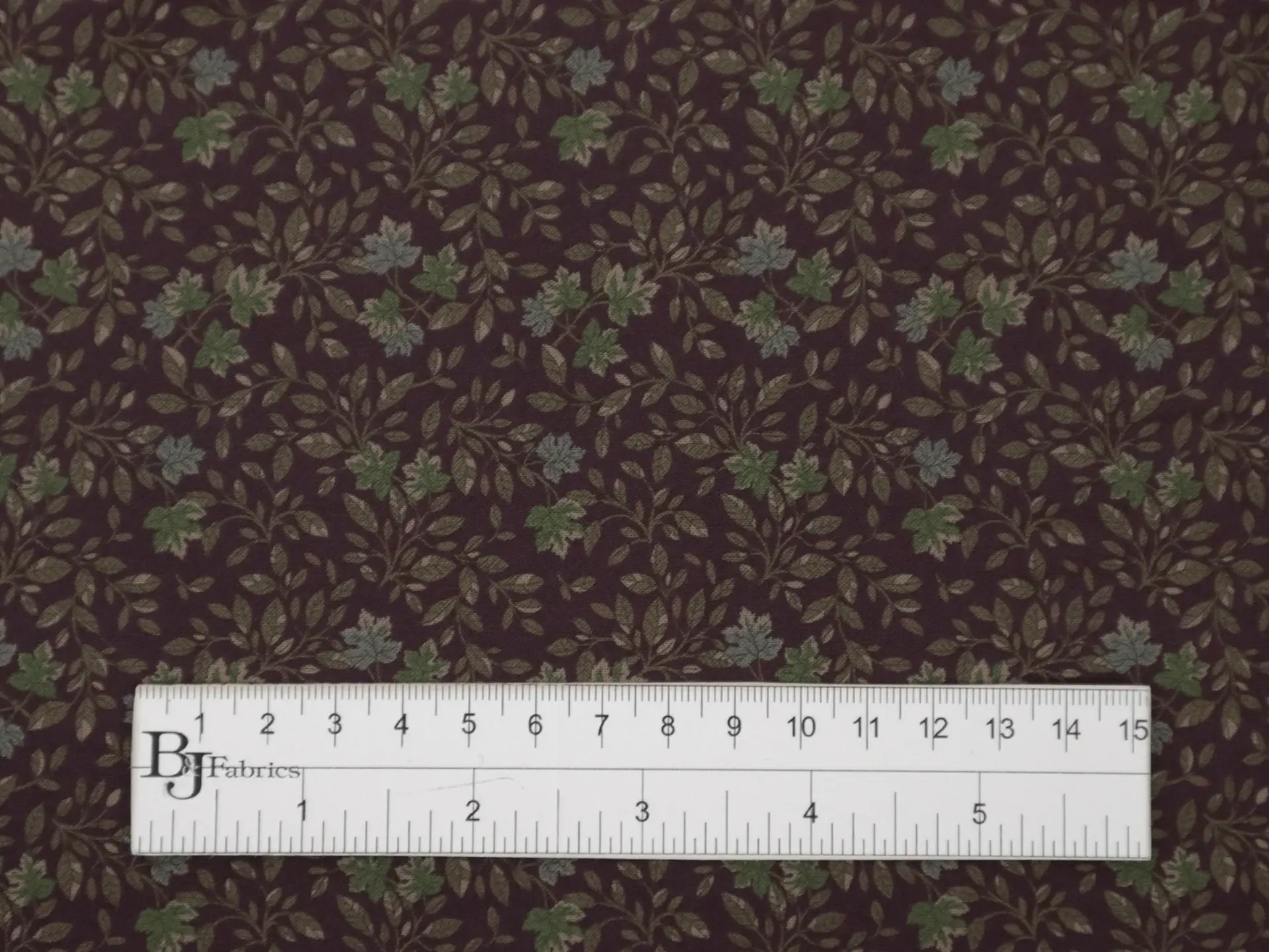 Printed Viscose Challis with Leaf Pattern