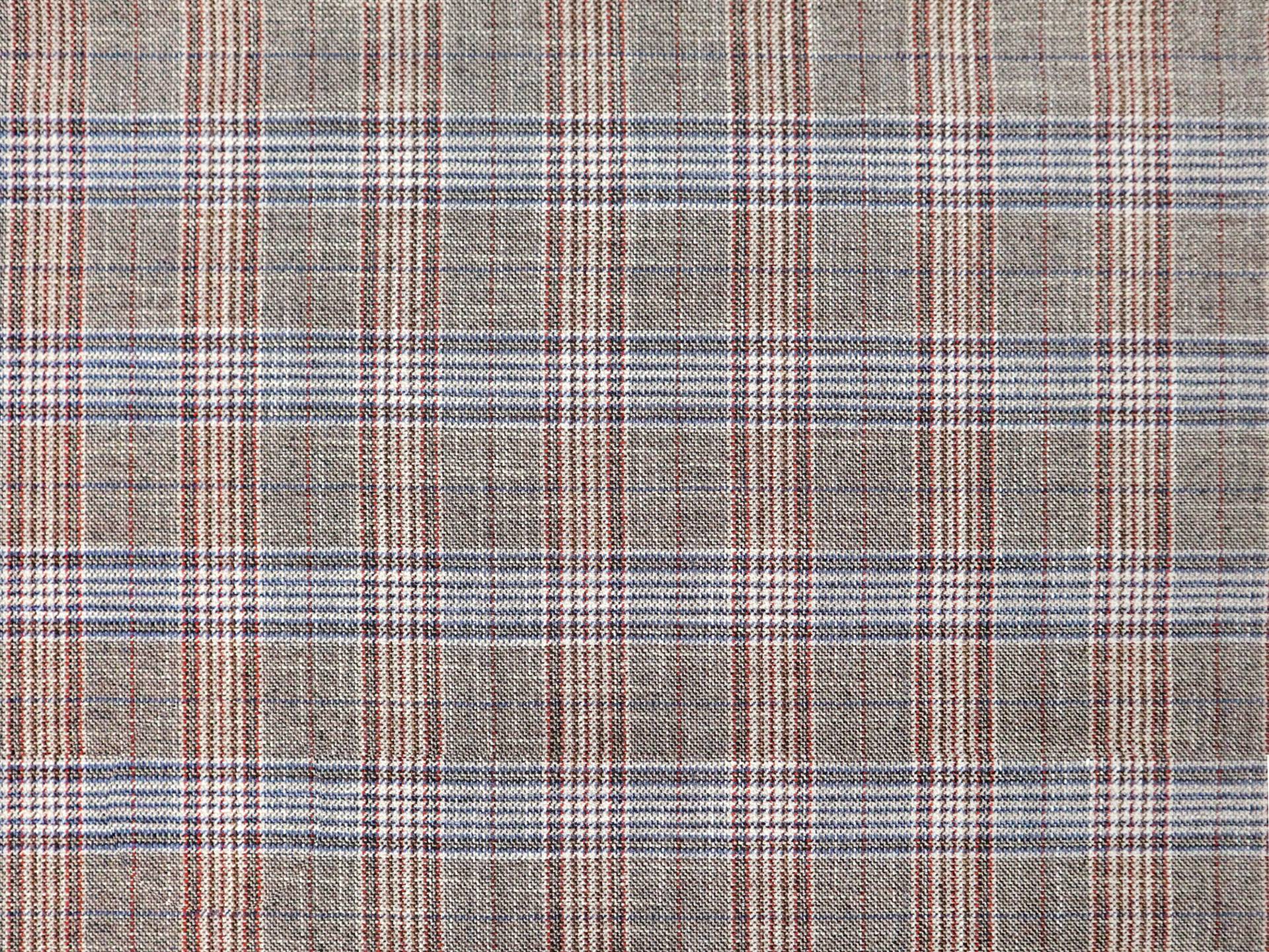 Italian Wool Bamboo Blend Plaid Suiting in Red Blue