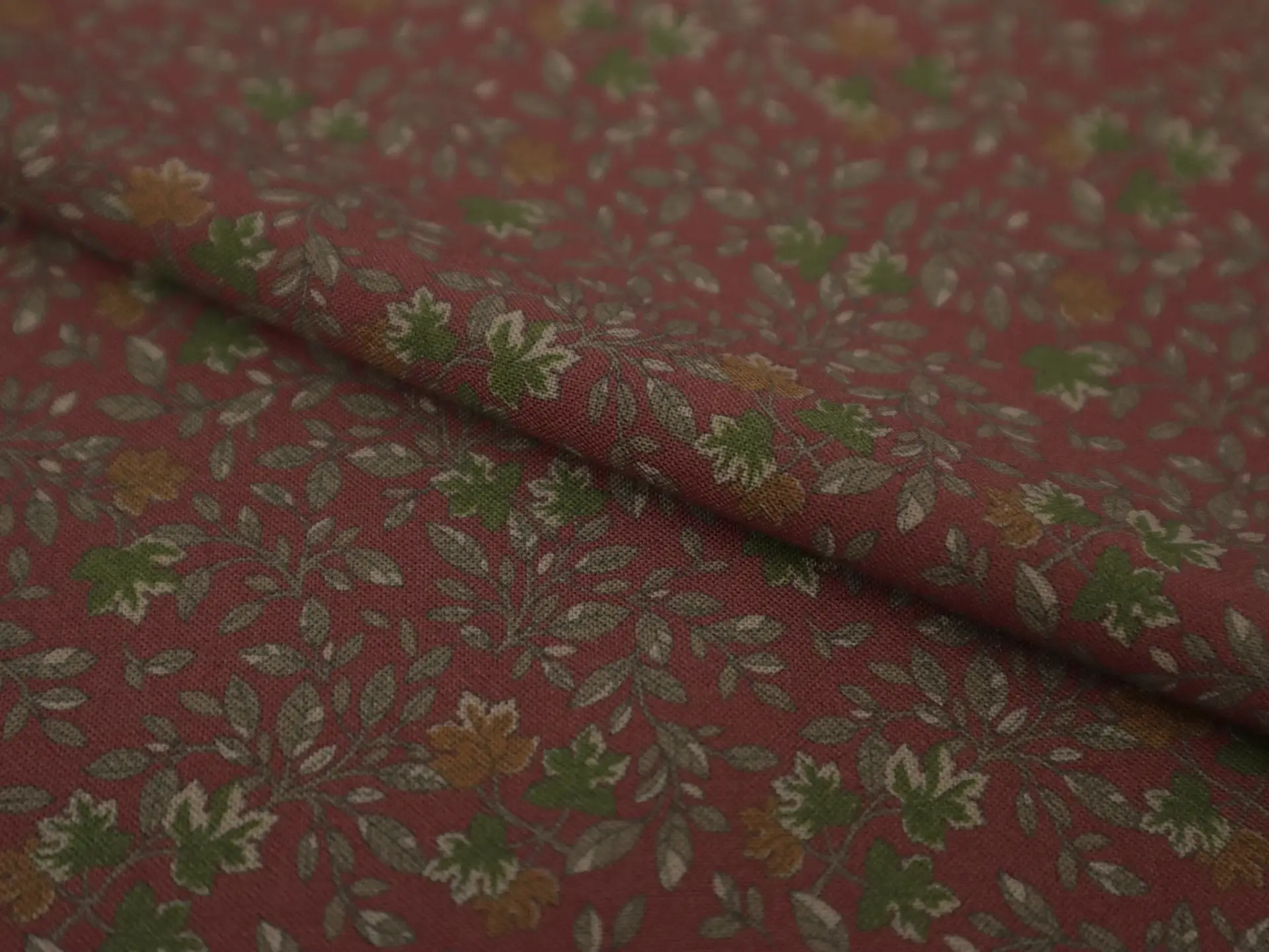 Printed Viscose Challis with Leaf Pattern