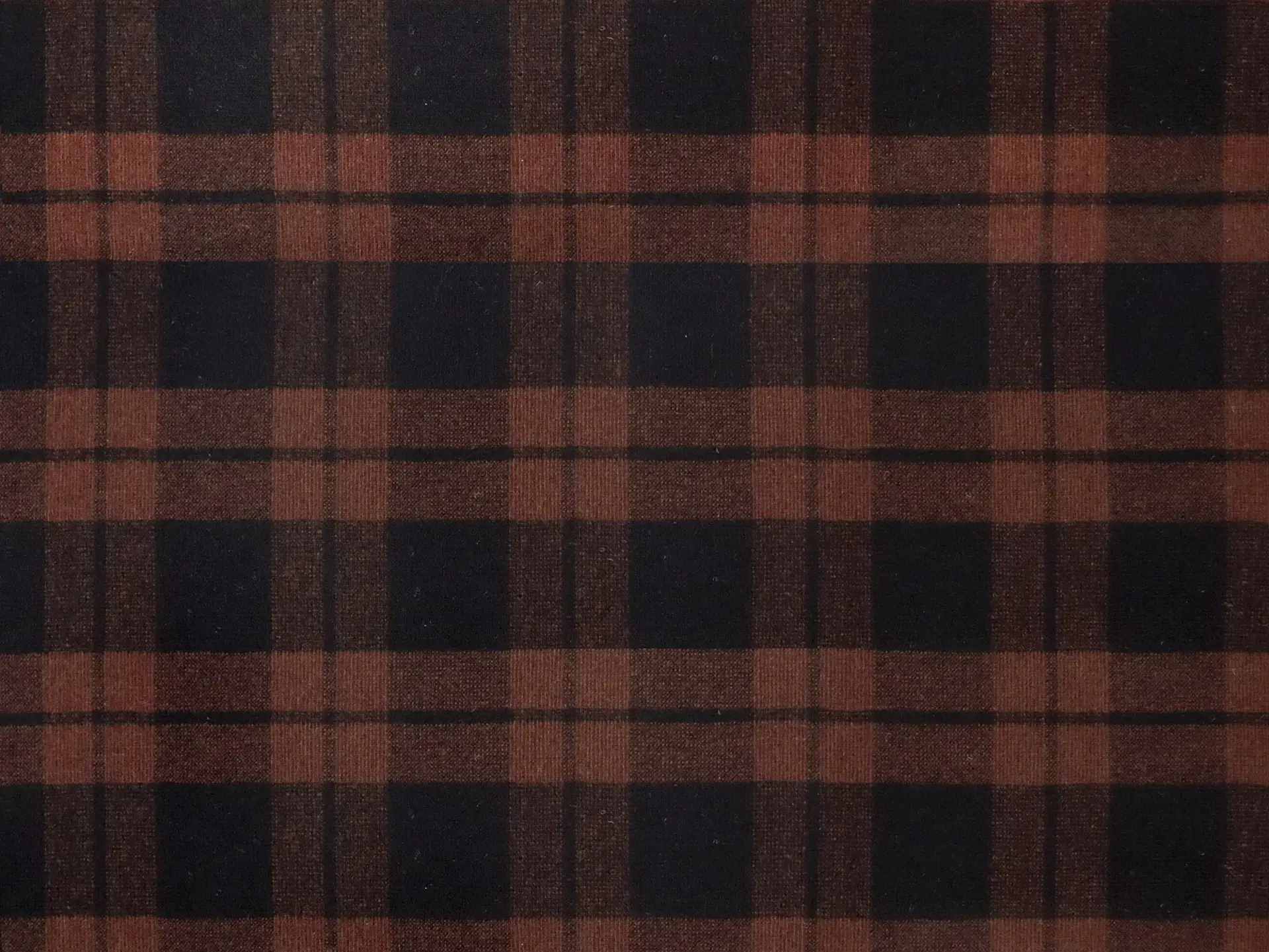 Italian Stretch Wool Blend Plaid Suiting in Black Cocoa