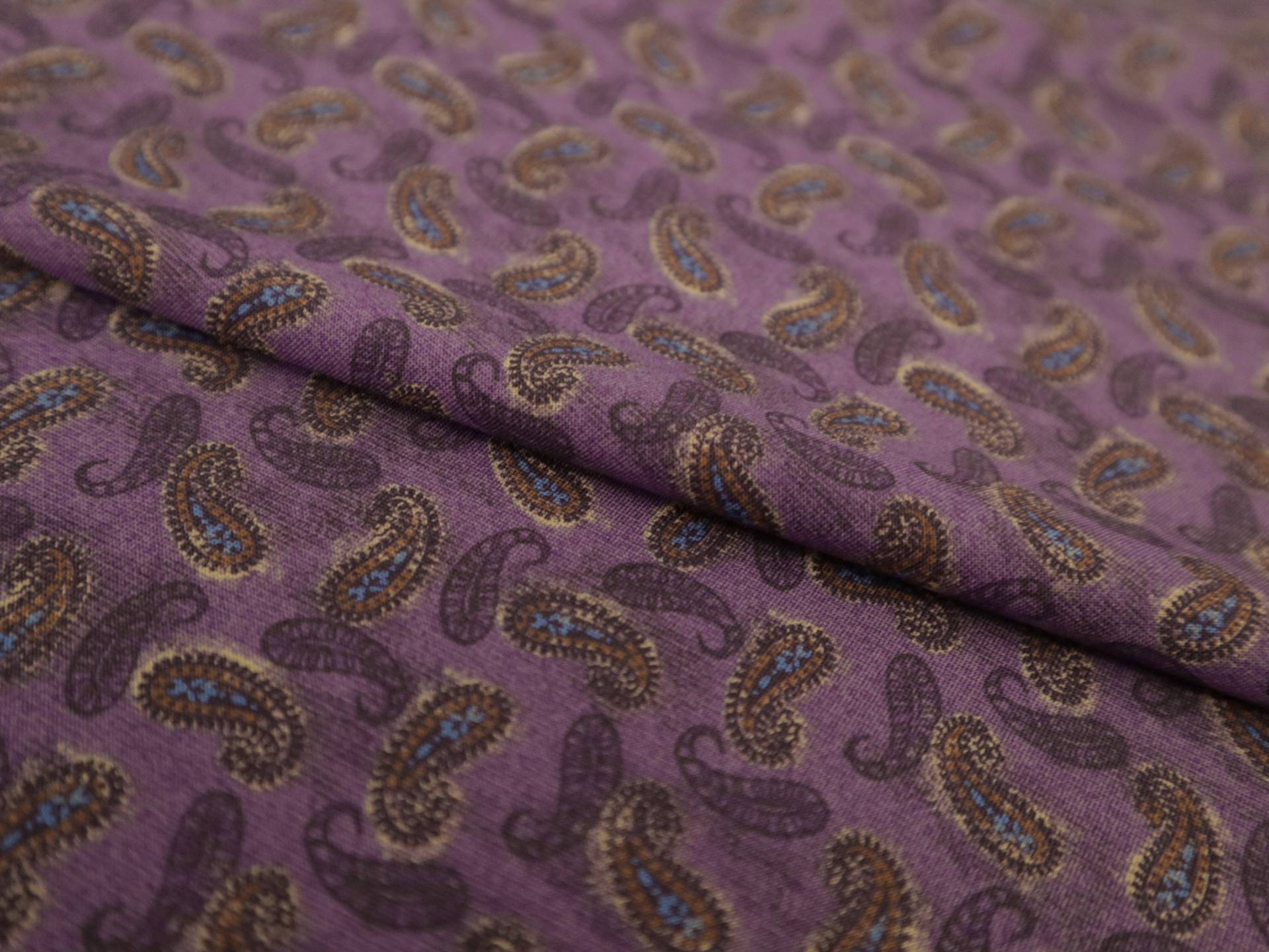 Printed Viscose Challis with Paisley Pattern