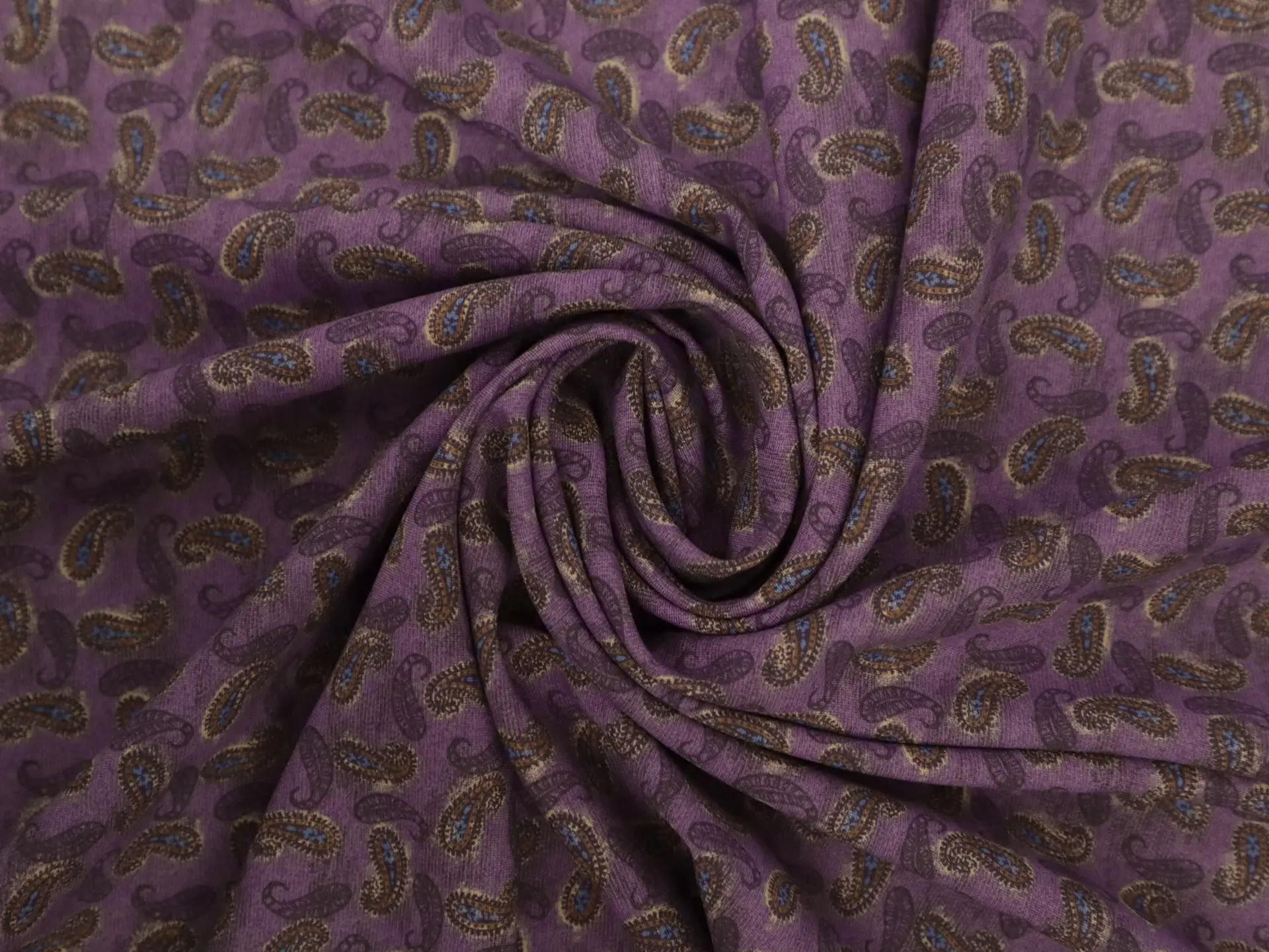Printed Viscose Challis with Paisley Pattern