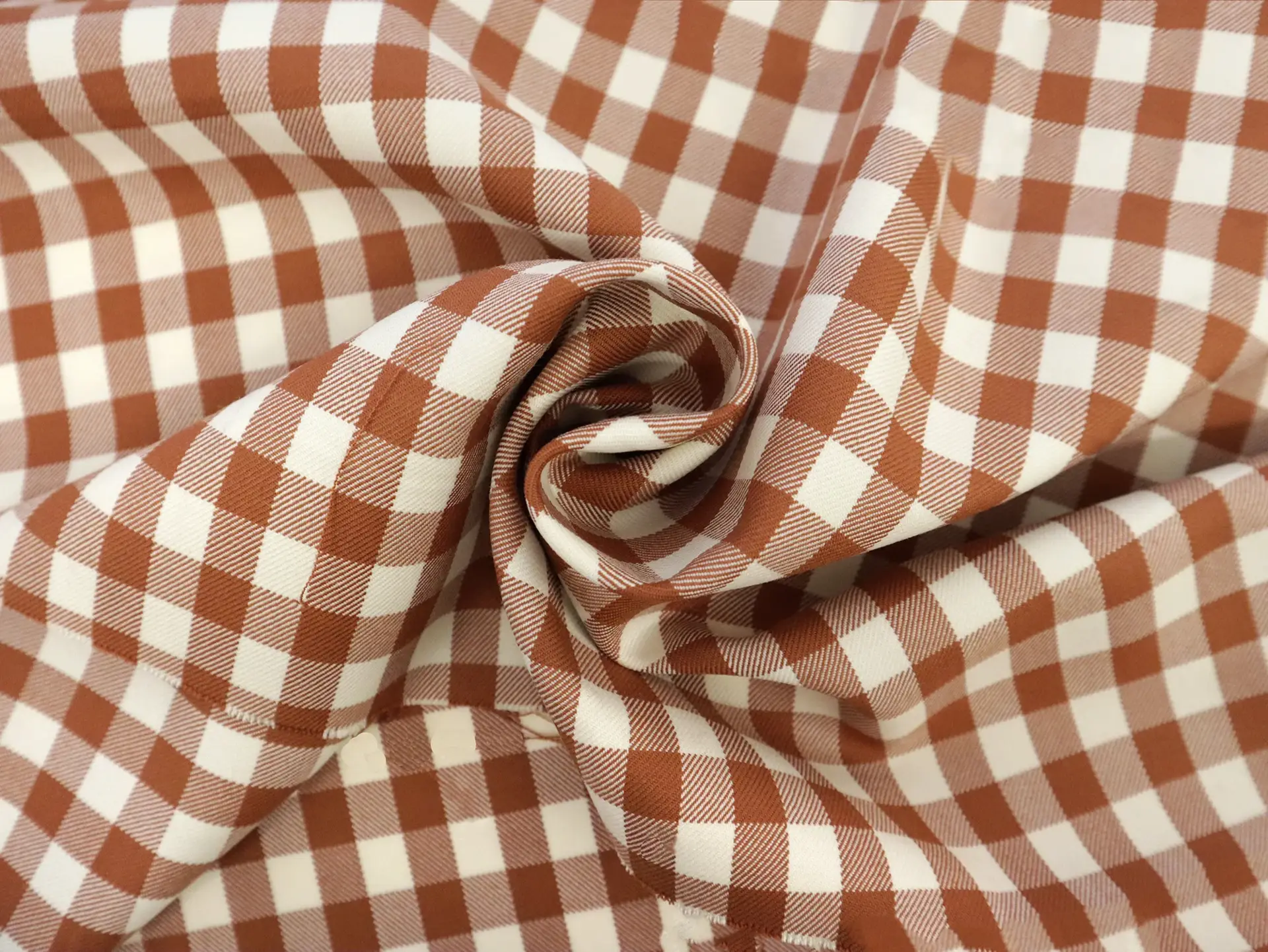 Italian Wool Shepherd's Check in Russet