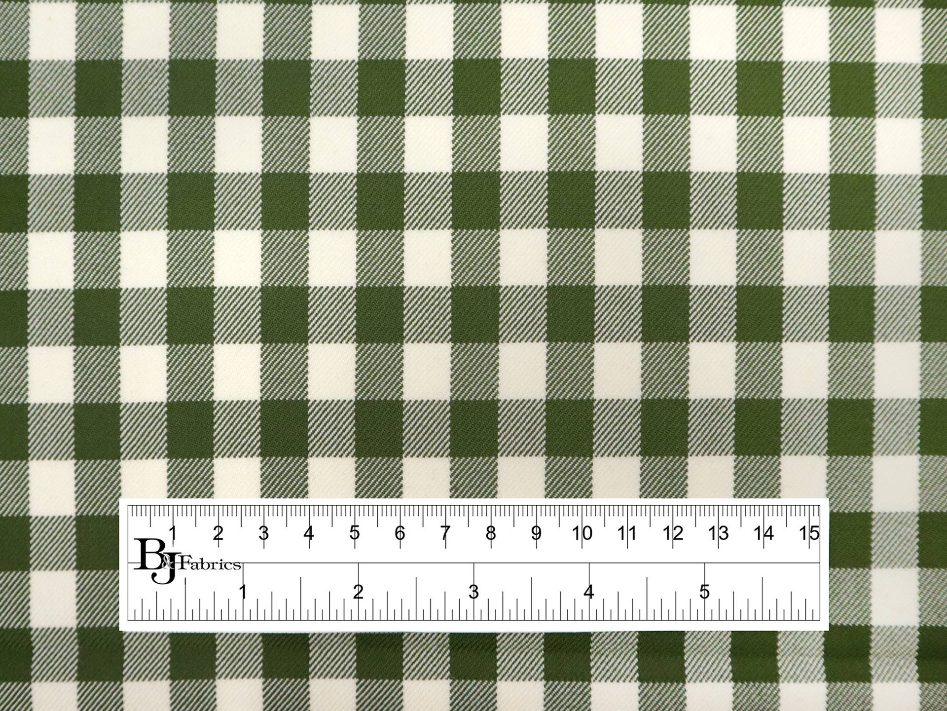 Italian Wool Shepherd's Check Suiting in Olive