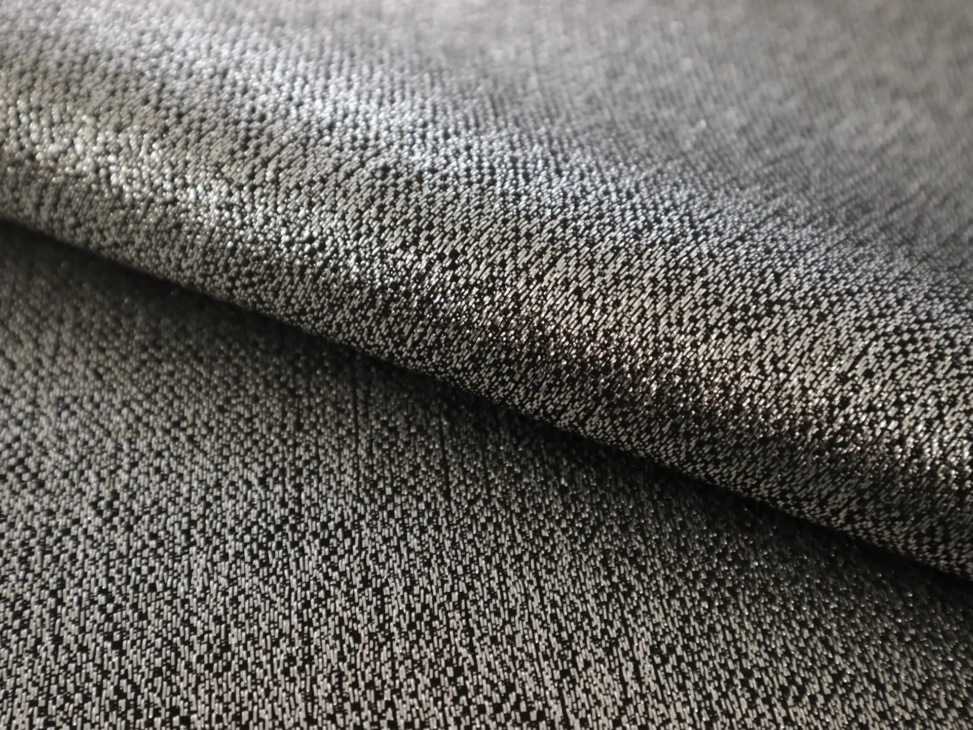 Metallic Polyester Crepe in Gunmetal