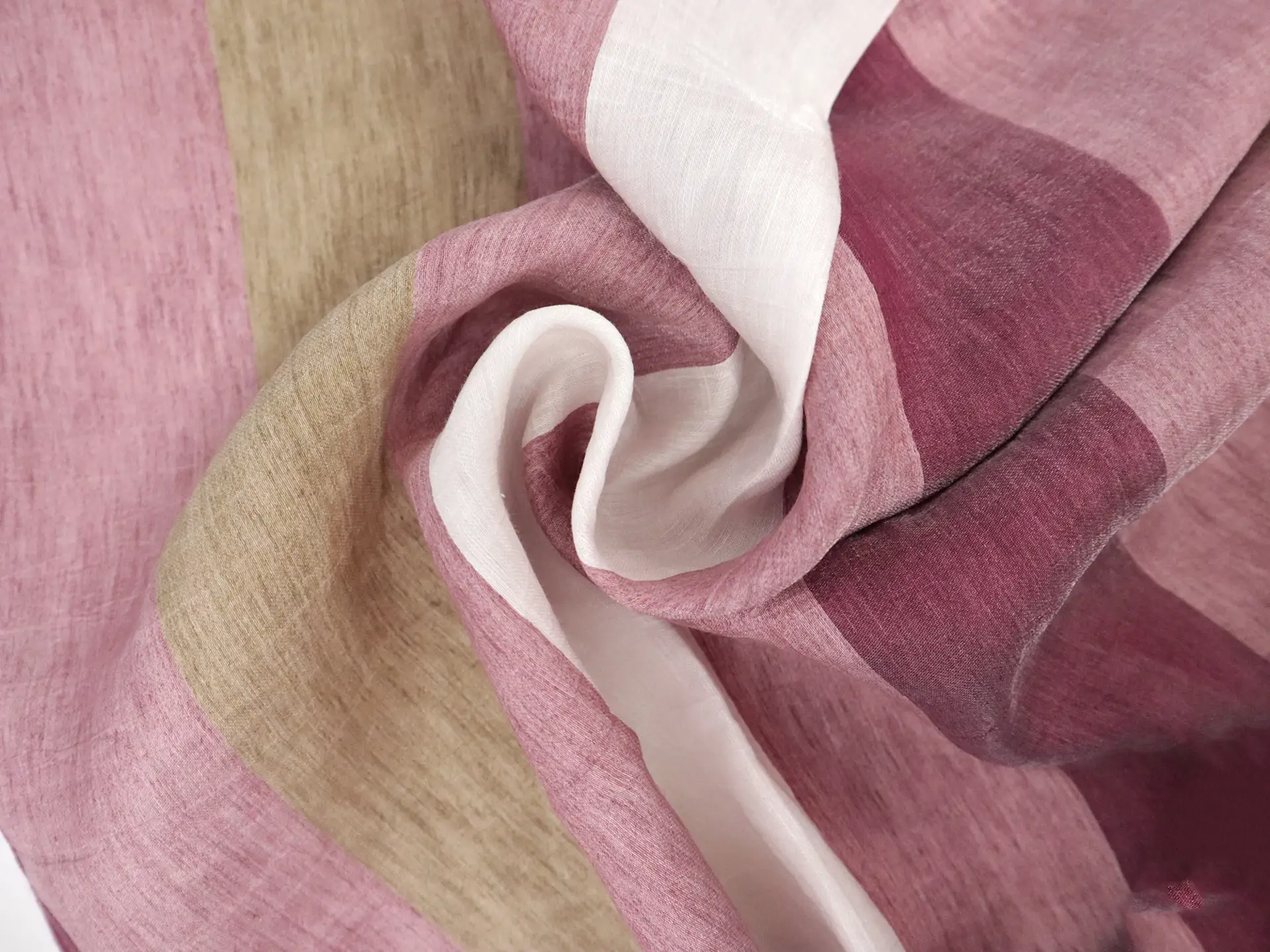 Linen Bayadère Stripe in Mauve & Purple