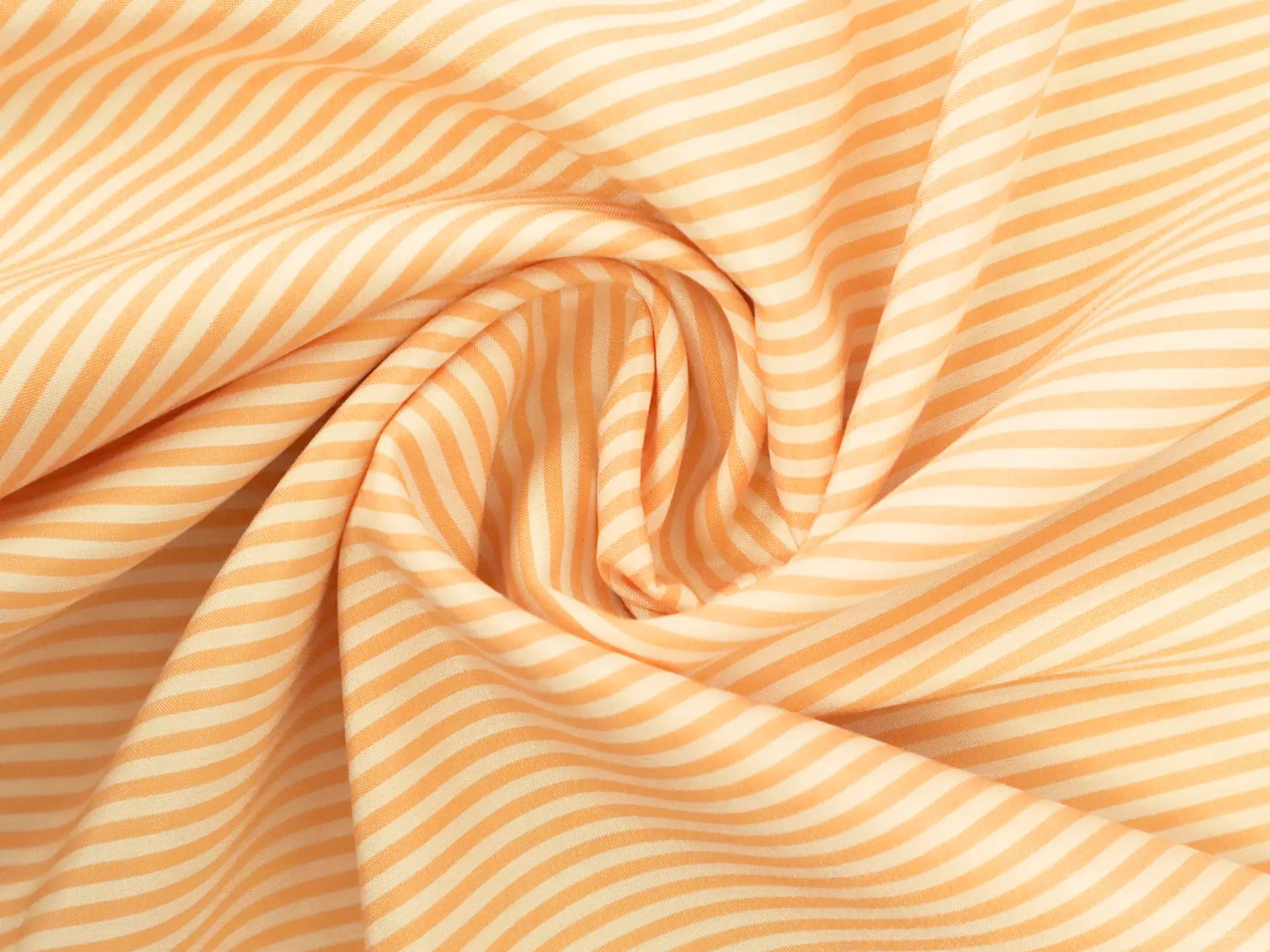 Silk Shirting with Cream and Light Orange Stripe