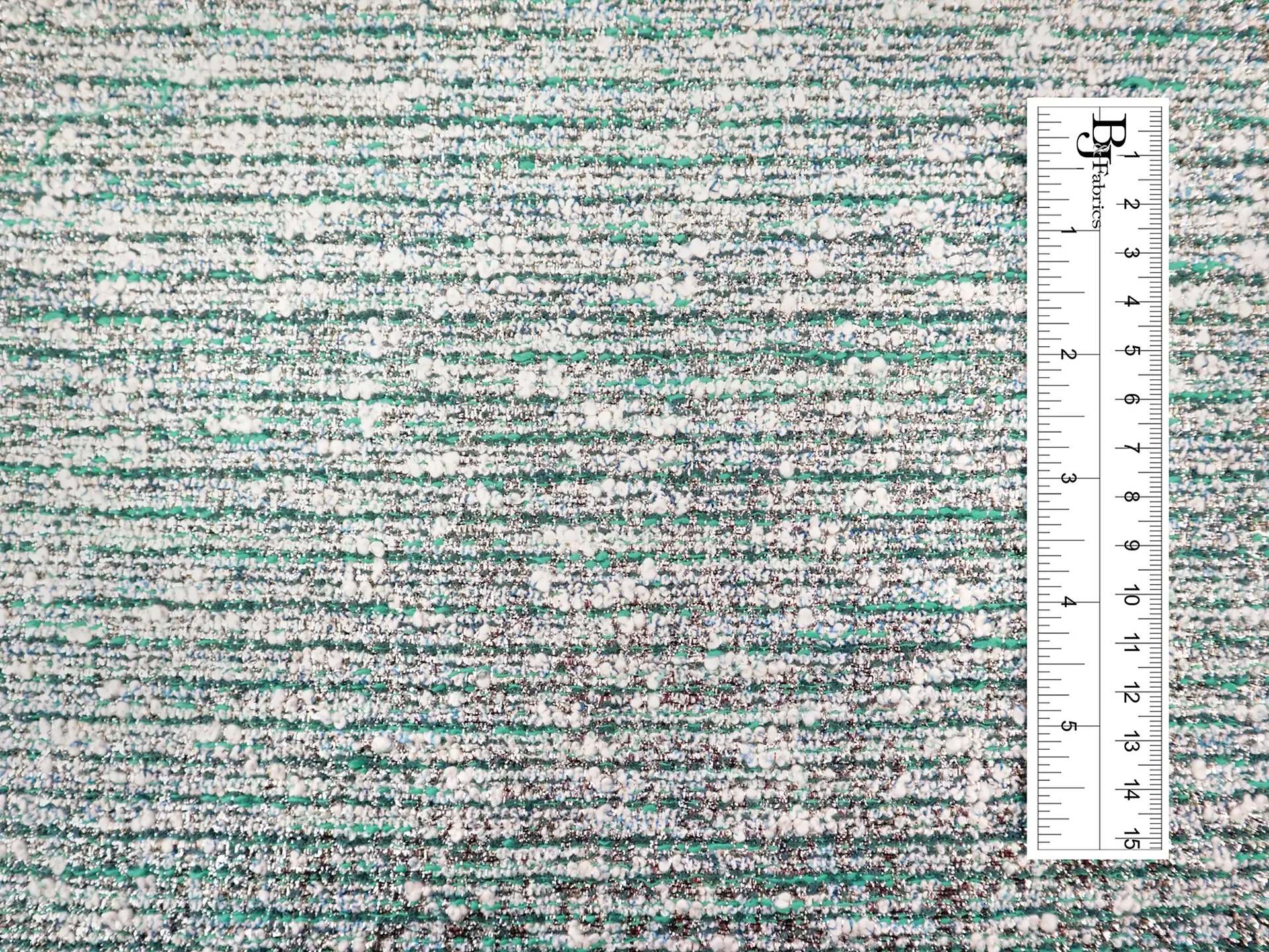 Metallic Cotton Blend Tweed in Jade