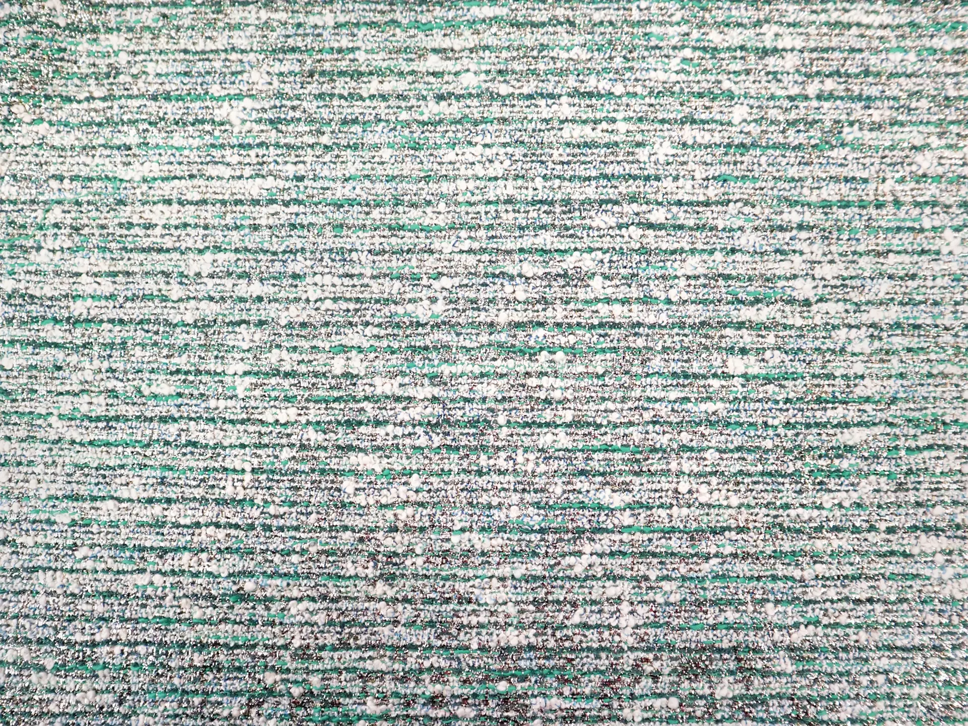 Metallic Cotton Blend Tweed in Jade