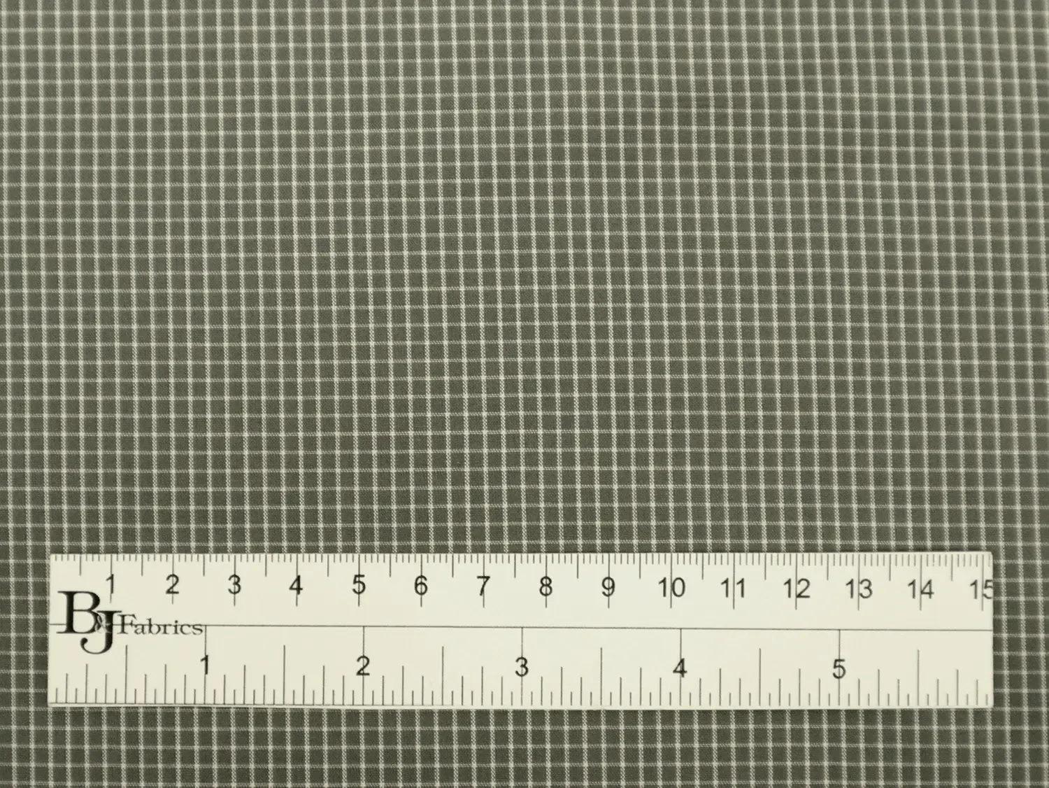 Silk Shirting with Check Pattern in Grey and White