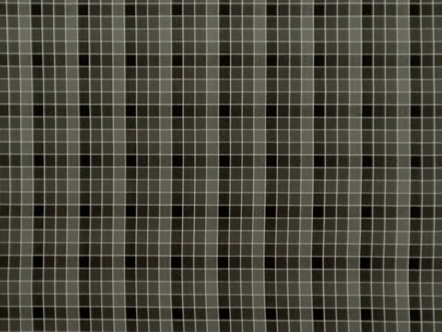 Silk Shirting with Check Pattern in Grey and Midnight Green