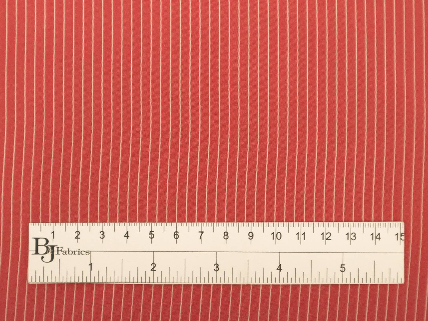 Silk Shirting in Red with White Stripes