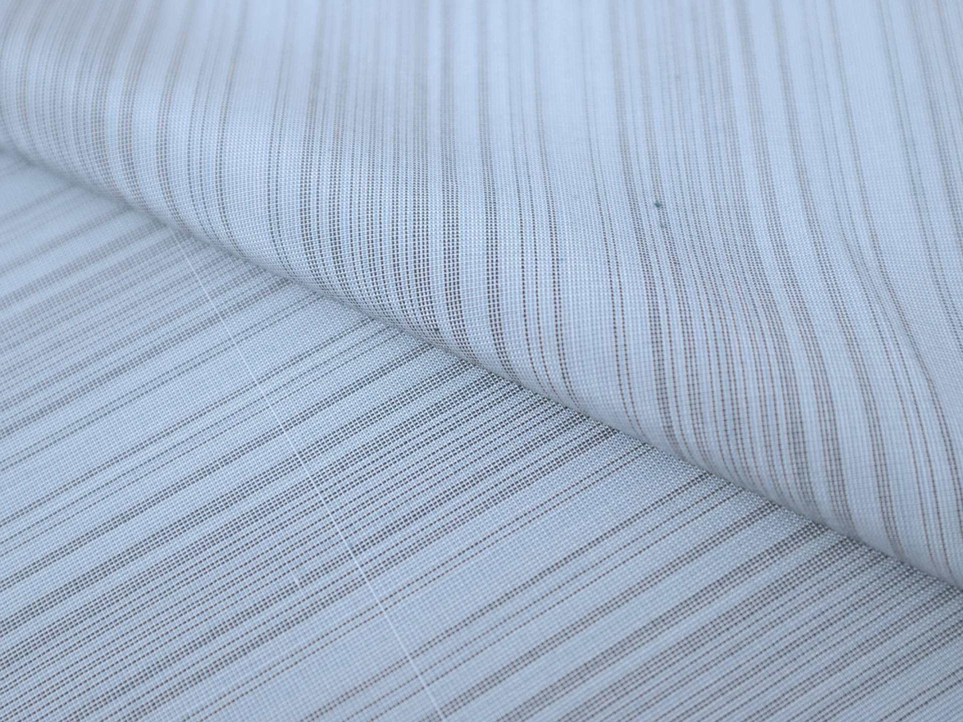 Silk Shirting with Pale Blue and Grey Stripes