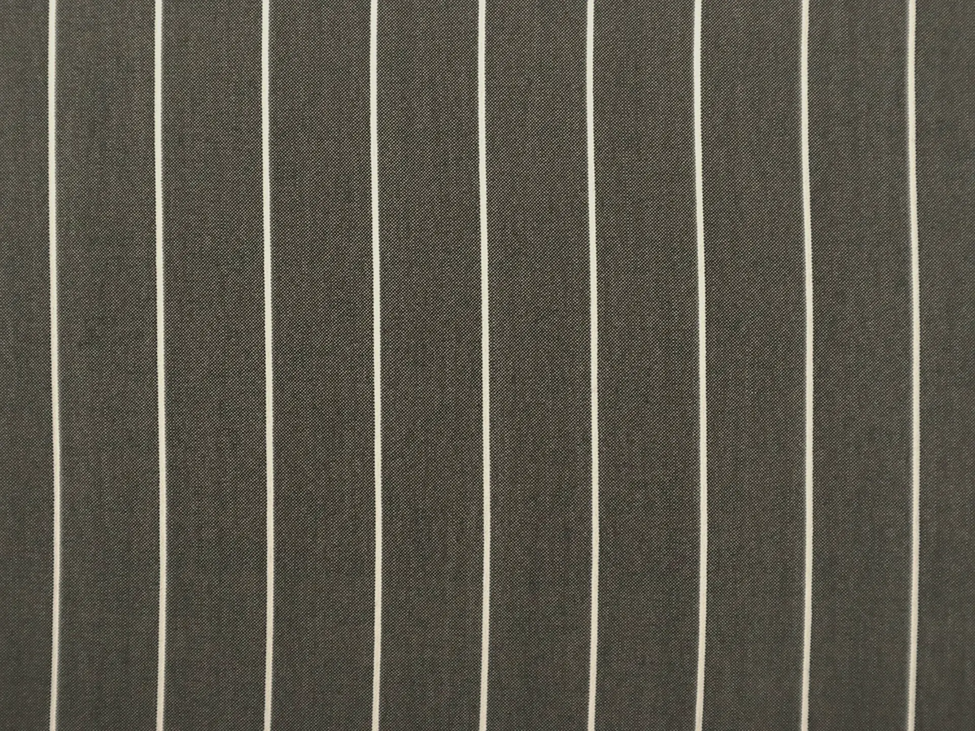 Silk Shirting in Graphite with White Stripes